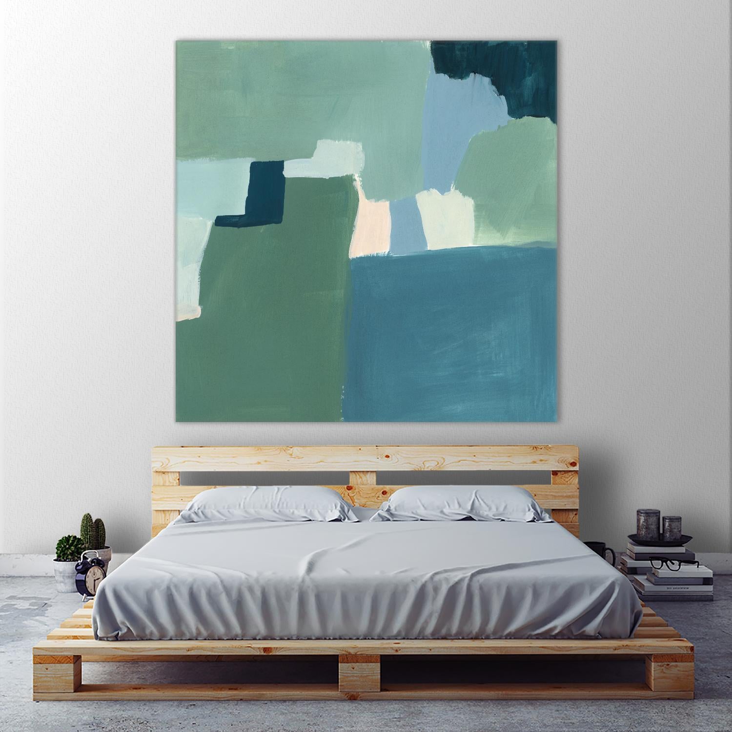 Teal and Sage I by Victoria Barnes on GIANT ART - pink abstract abstract
