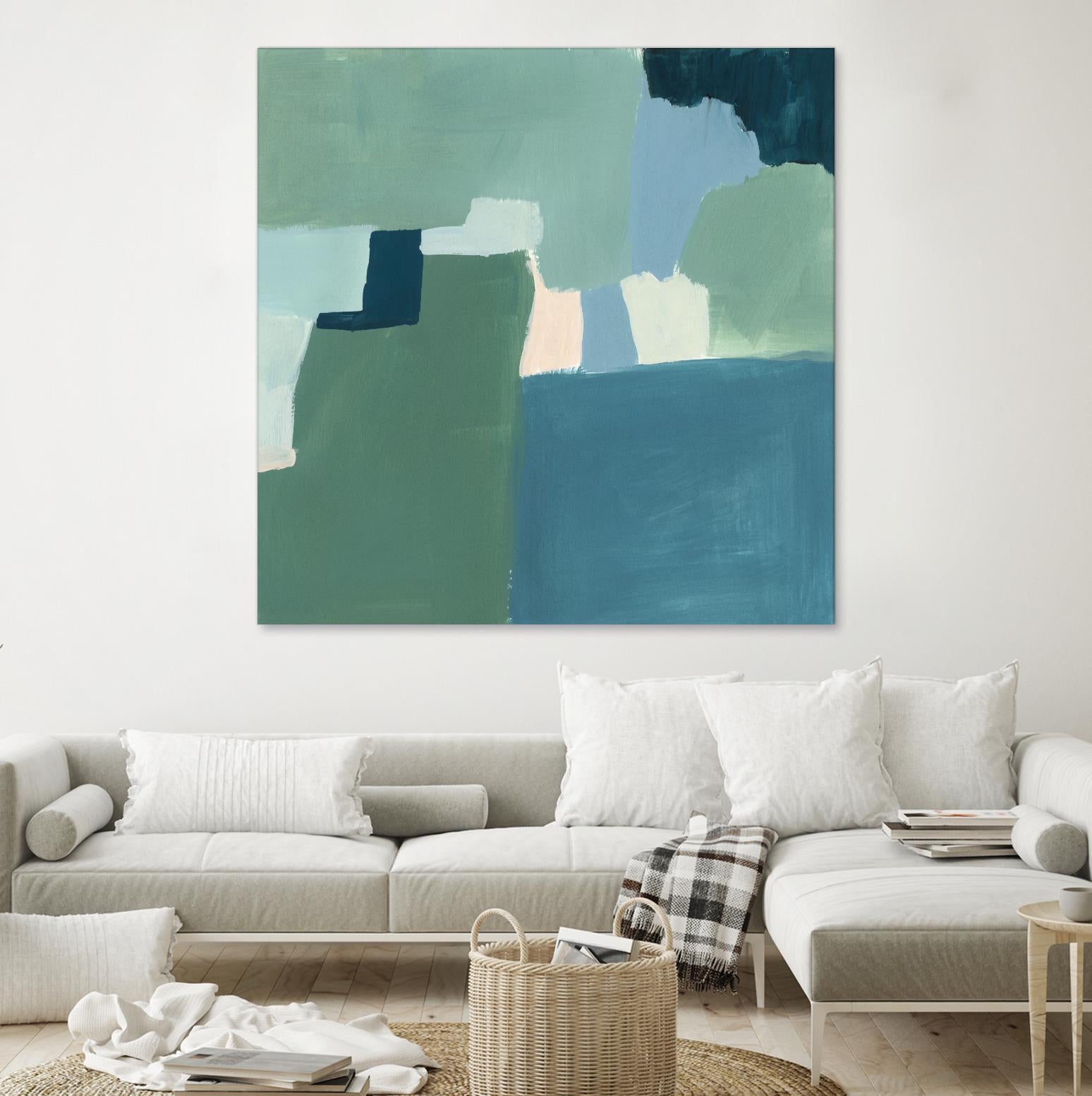Teal and Sage I by Victoria Barnes on GIANT ART - pink abstract abstract