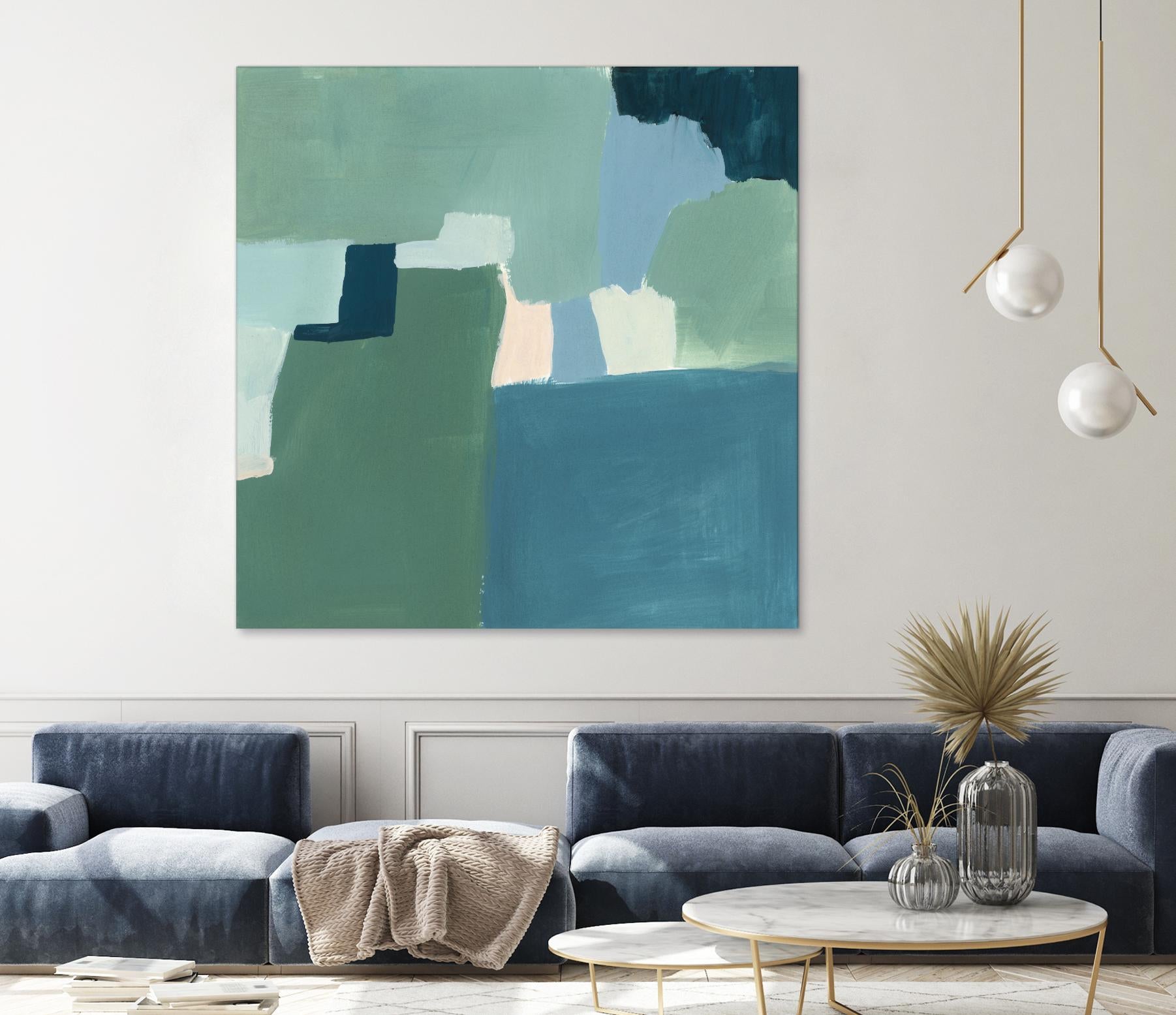 Teal and Sage I by Victoria Barnes on GIANT ART - pink abstract abstract