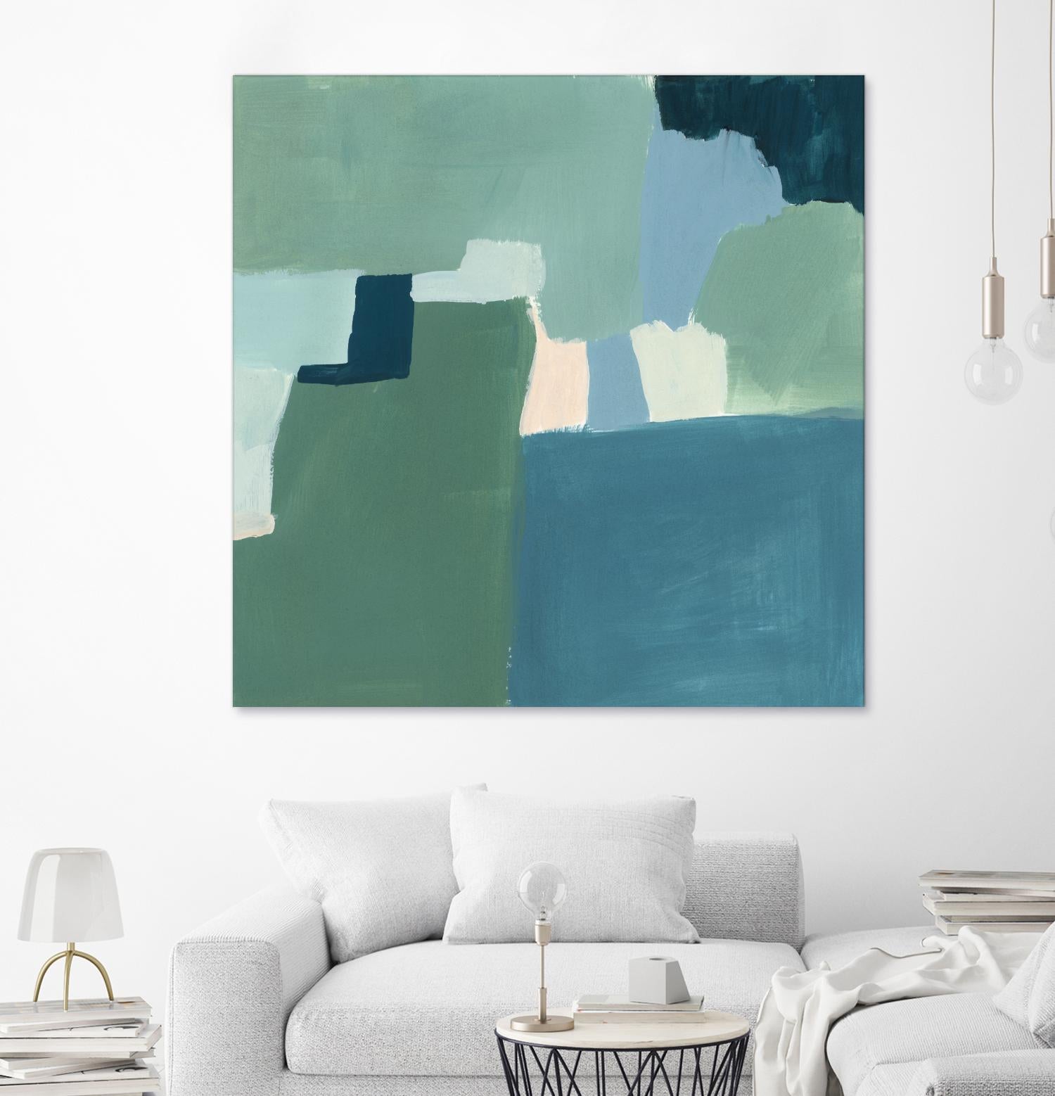 Teal and Sage I by Victoria Barnes on GIANT ART - pink abstract abstract