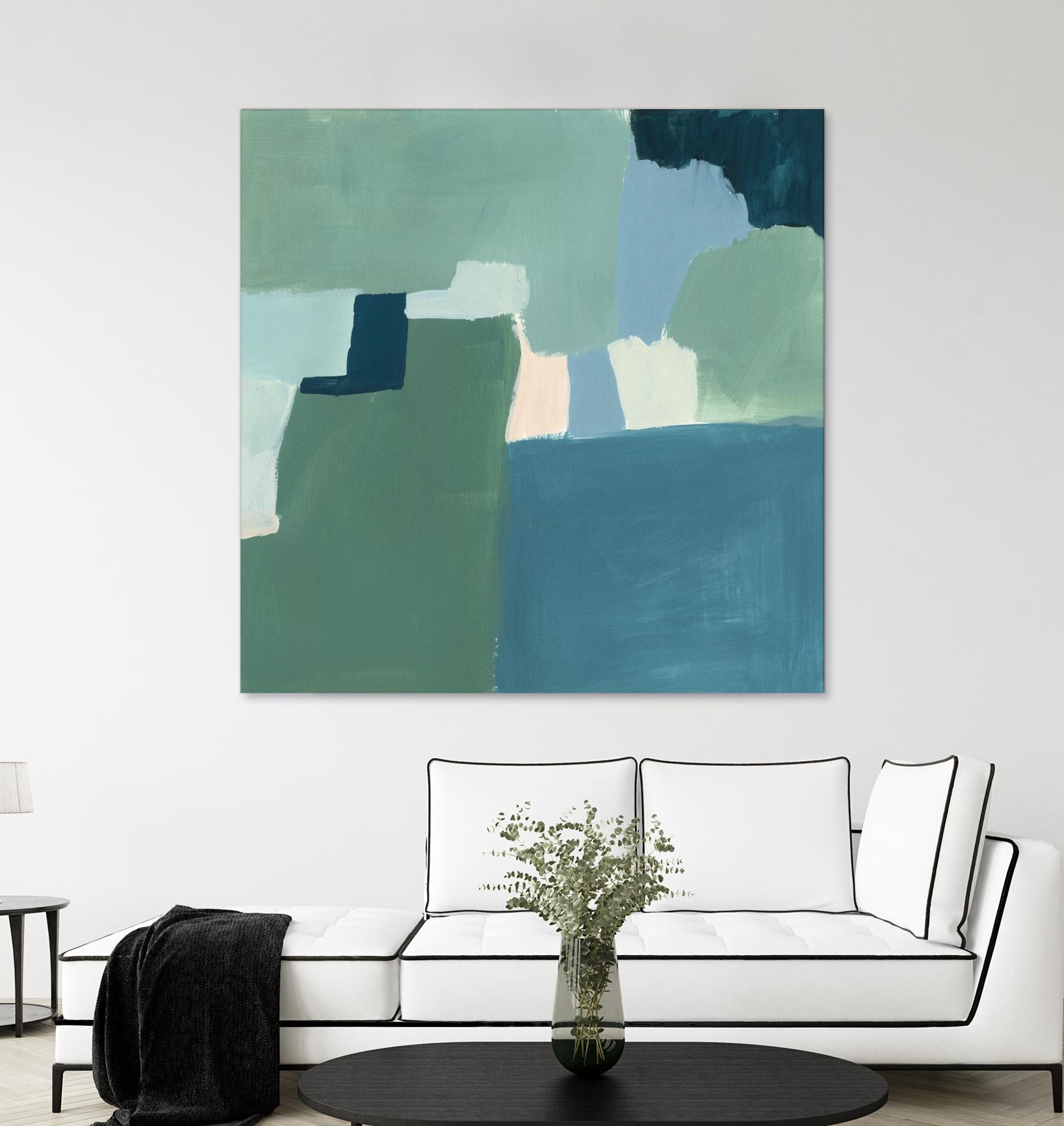 Teal and Sage I by Victoria Barnes on GIANT ART - pink abstract abstract