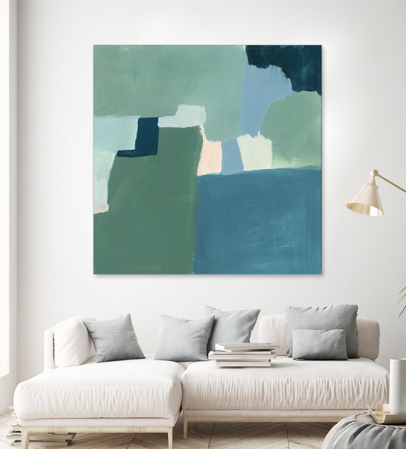 Teal and Sage I by Victoria Barnes on GIANT ART - pink abstract abstract