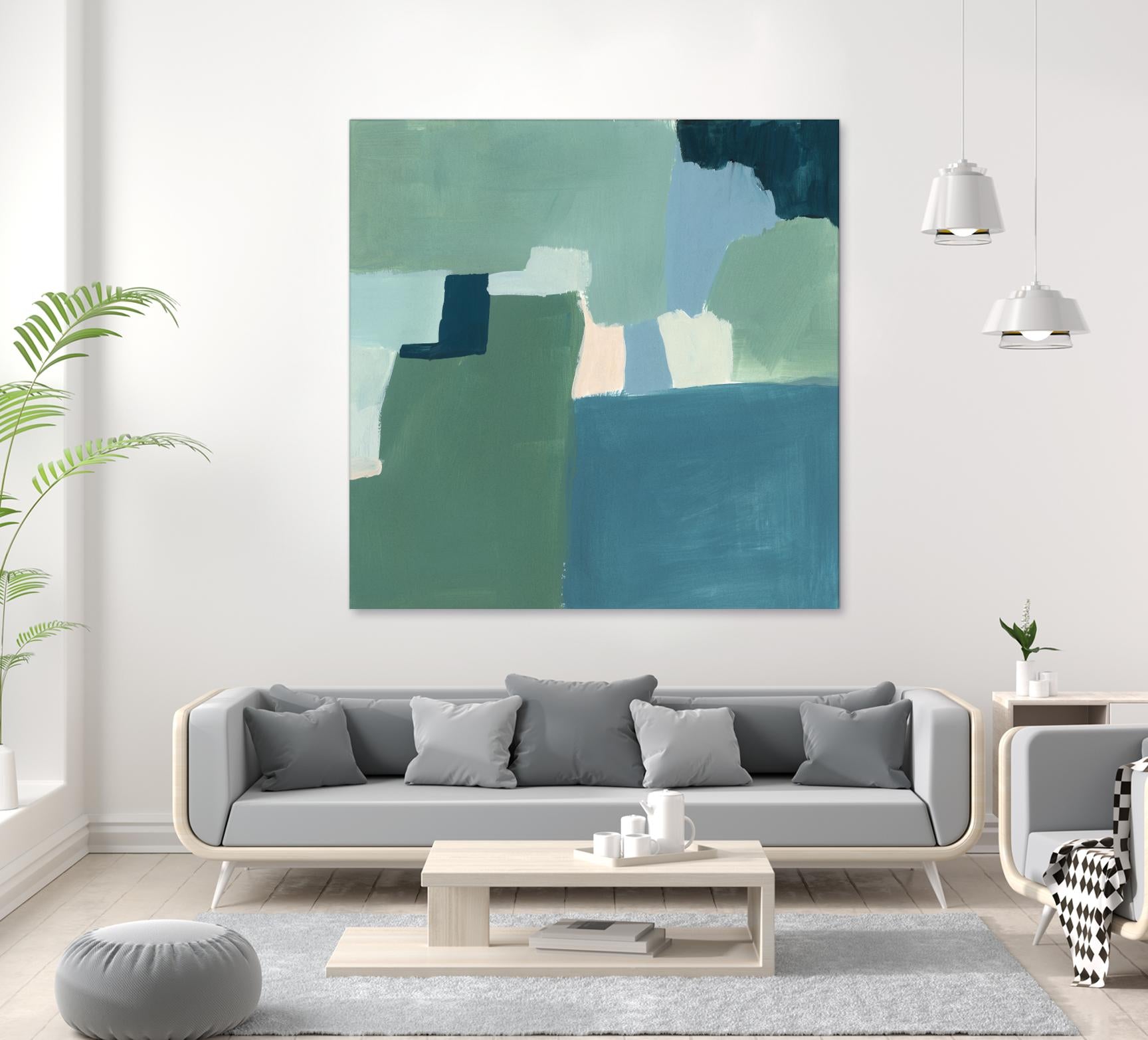 Teal and Sage I by Victoria Barnes on GIANT ART - pink abstract abstract