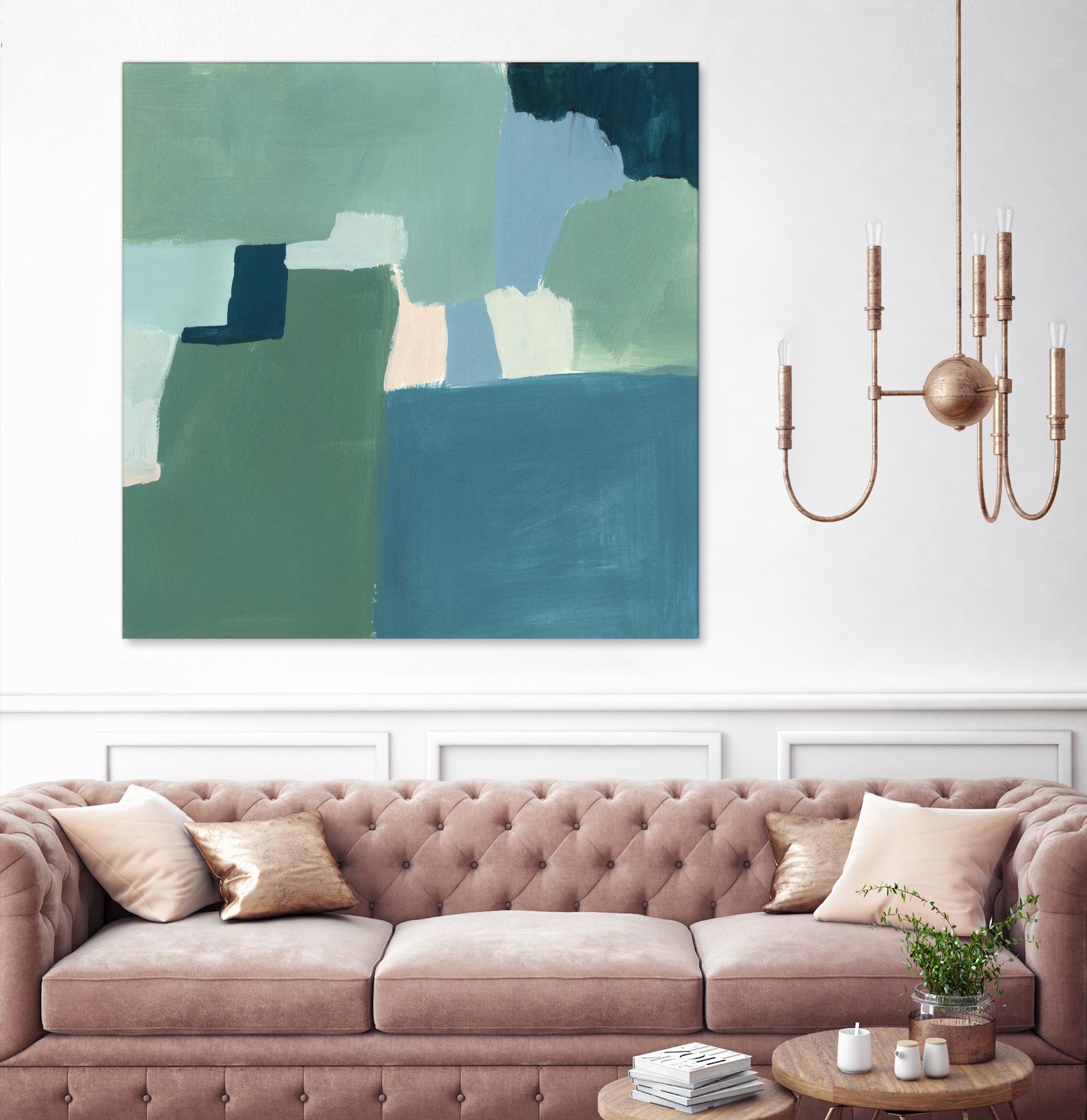 Teal and Sage I by Victoria Barnes on GIANT ART - pink abstract abstract