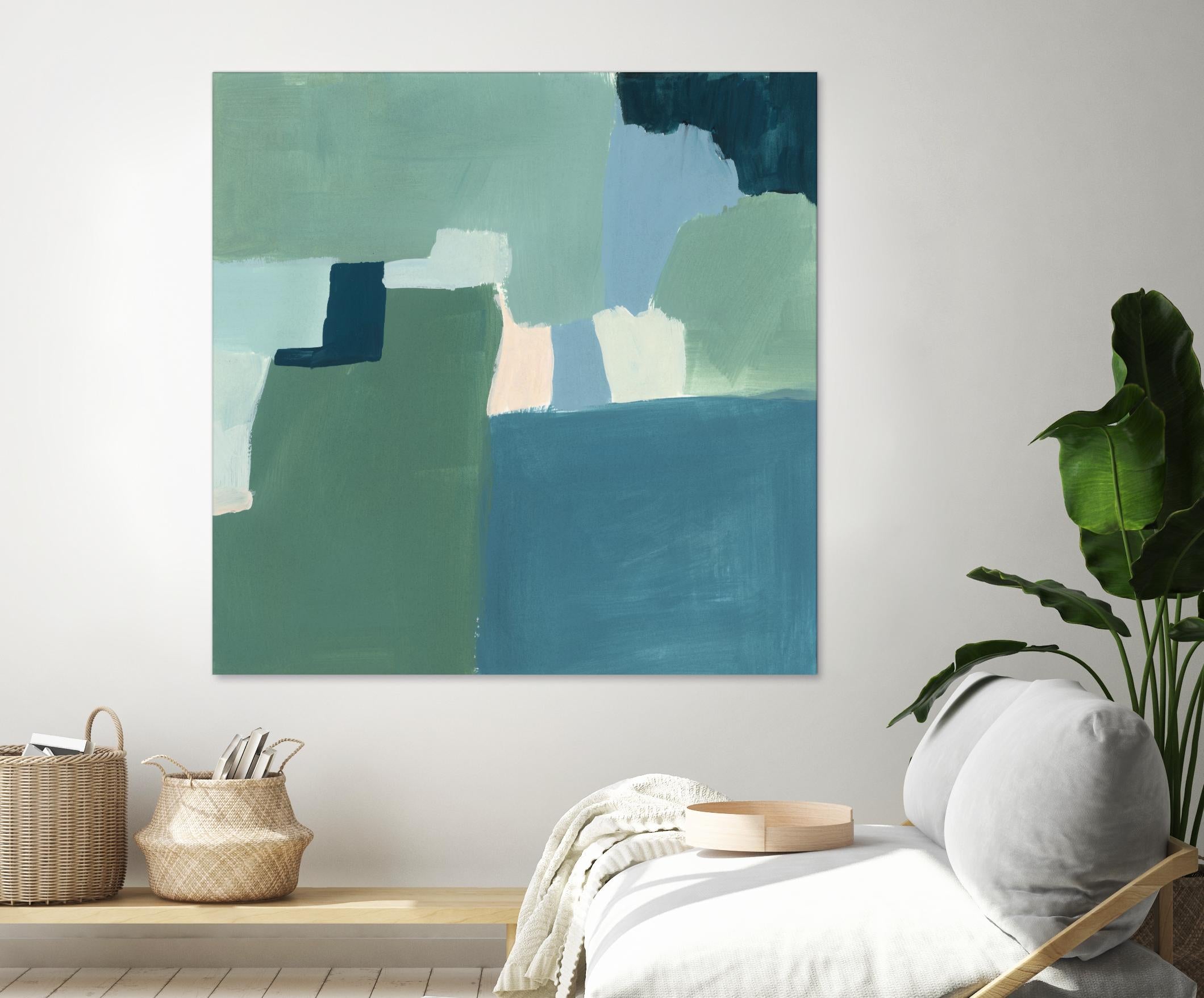Teal and Sage I by Victoria Barnes on GIANT ART - pink abstract abstract
