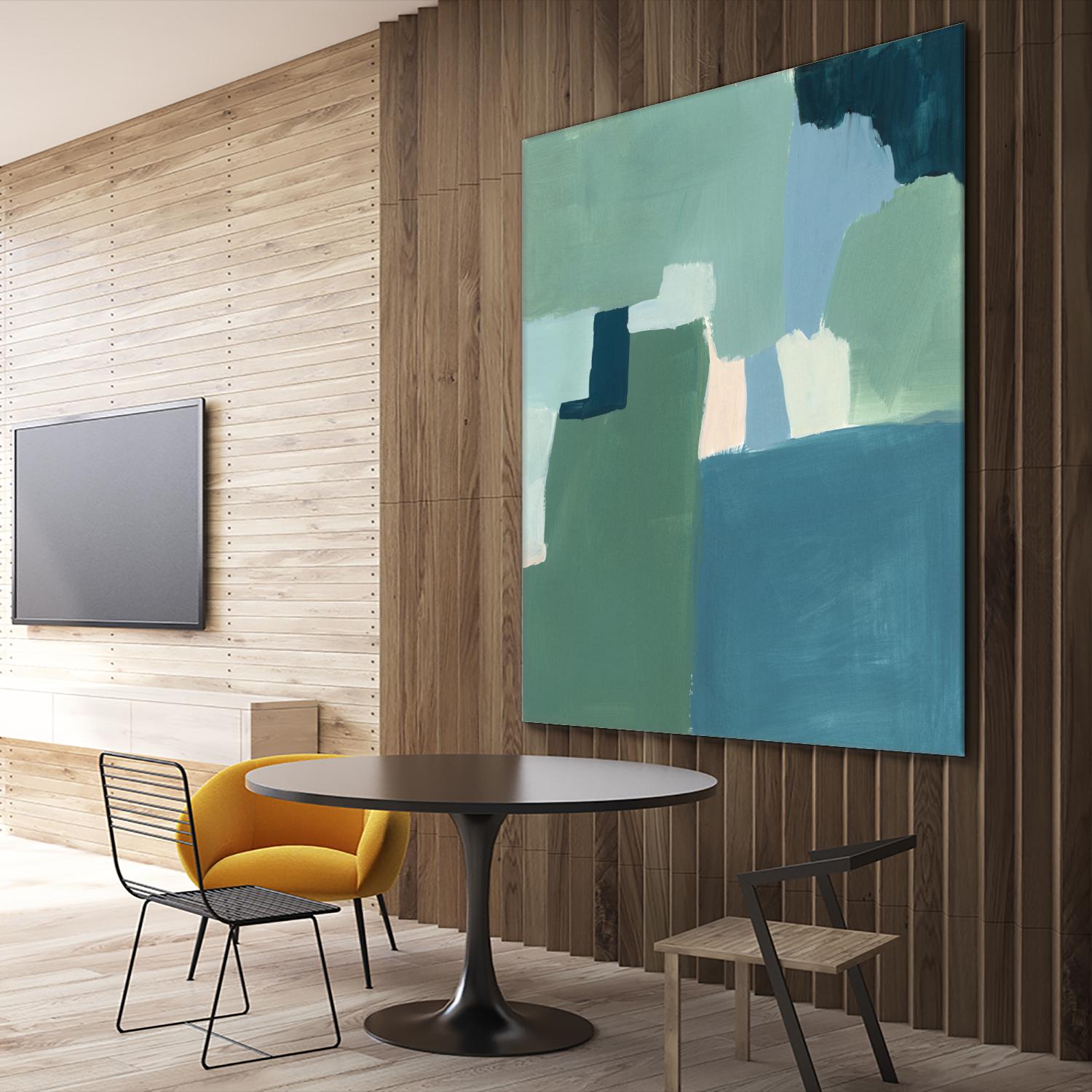 Teal and Sage I by Victoria Barnes on GIANT ART - pink abstract abstract