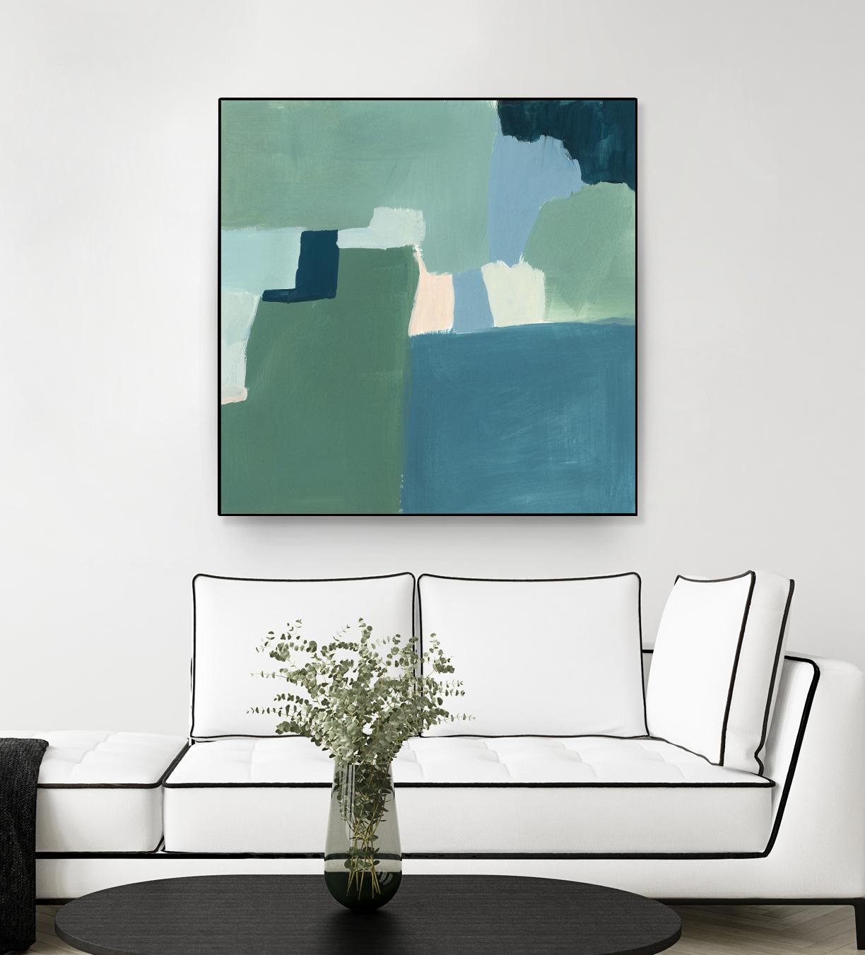 Teal and Sage I by Victoria Barnes on GIANT ART - pink abstract abstract