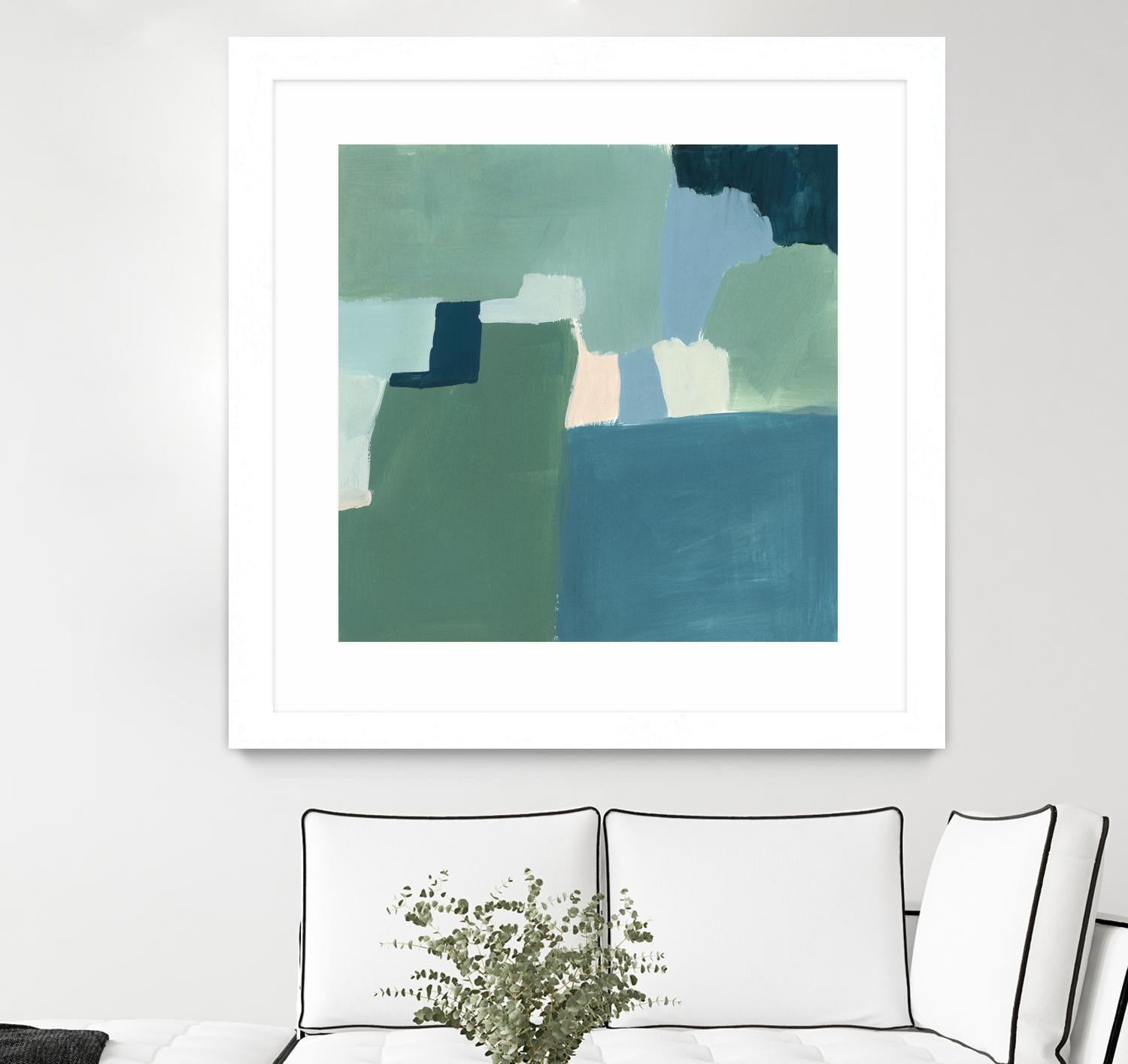 Teal and Sage I by Victoria Barnes on GIANT ART - pink abstract abstract