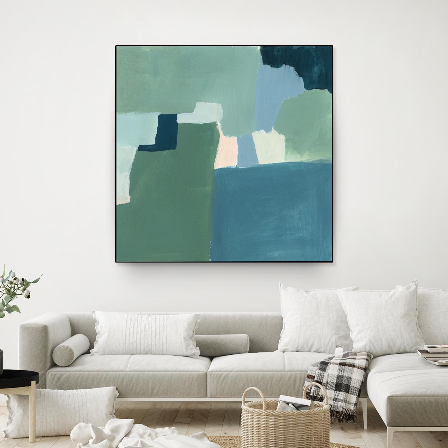 Teal and Sage I by Victoria Barnes on GIANT ART - pink abstract abstract