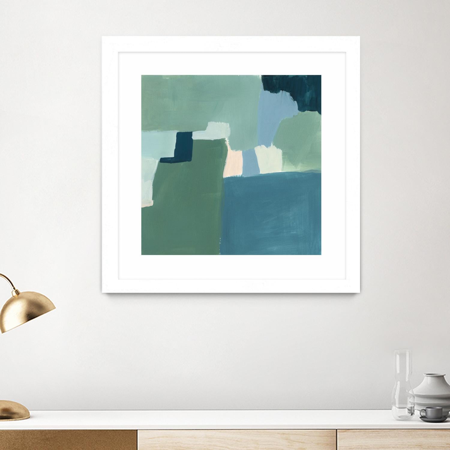 Teal and Sage I by Victoria Barnes on GIANT ART - pink abstract abstract