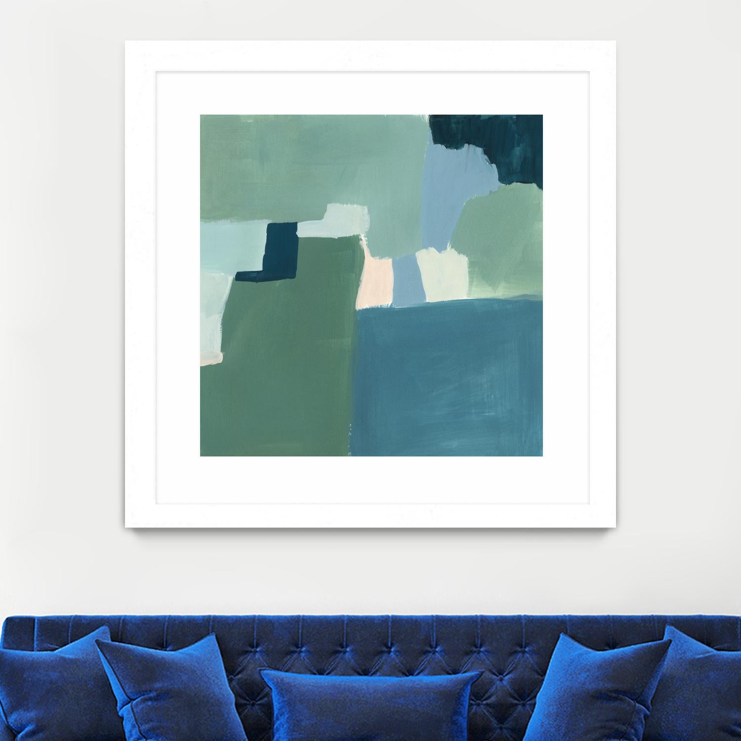 Teal and Sage I by Victoria Barnes on GIANT ART - pink abstract abstract