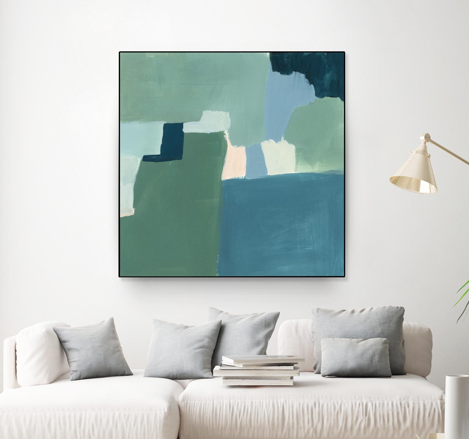 Teal and Sage I by Victoria Barnes on GIANT ART - pink abstract abstract