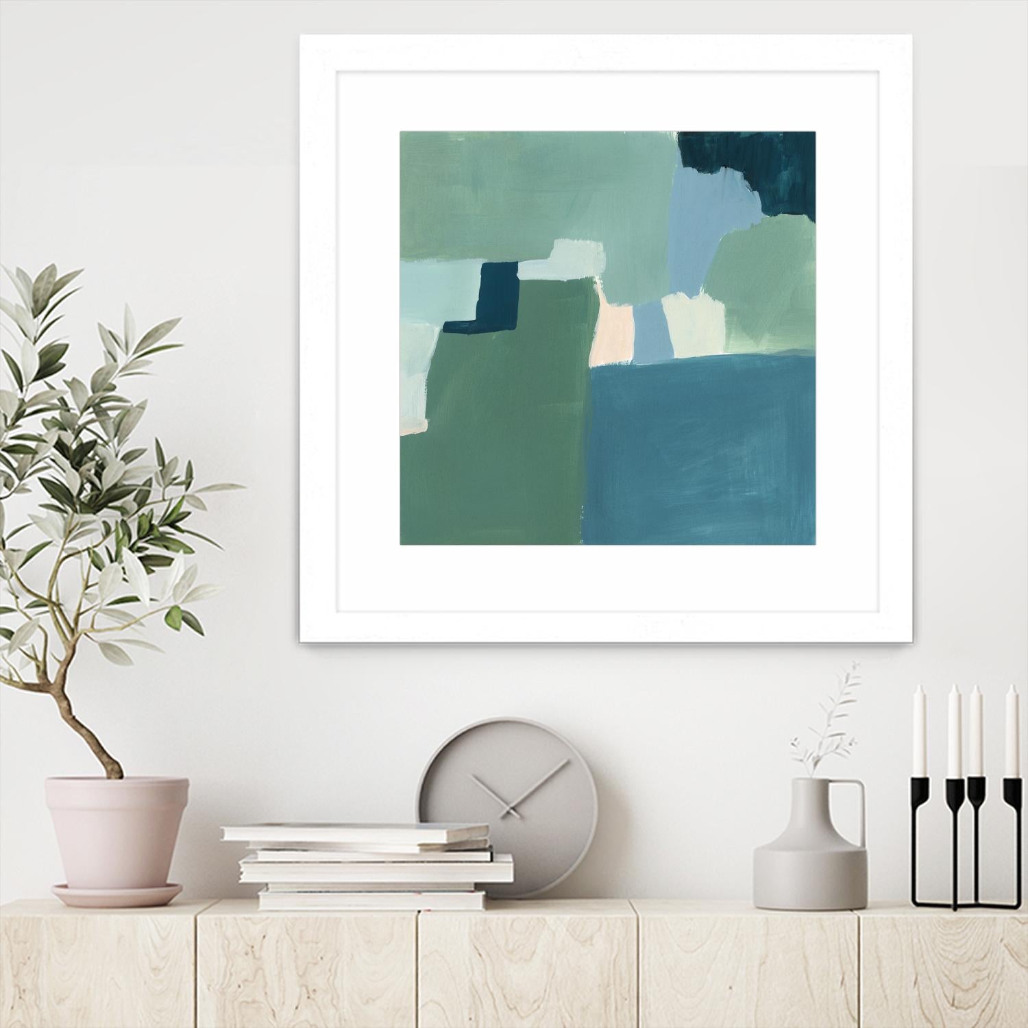 Teal and Sage I by Victoria Barnes on GIANT ART - pink abstract abstract