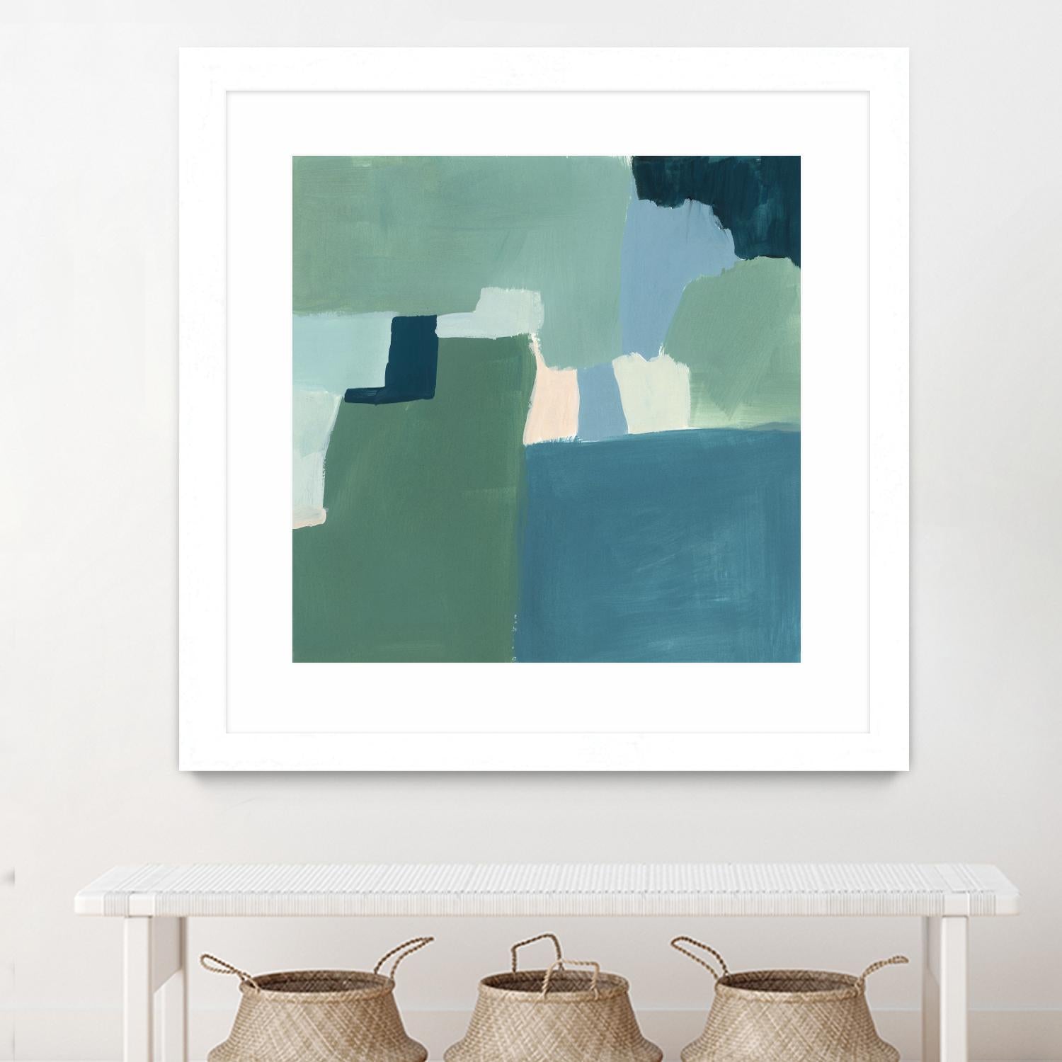 Teal and Sage I by Victoria Barnes on GIANT ART - pink abstract abstract