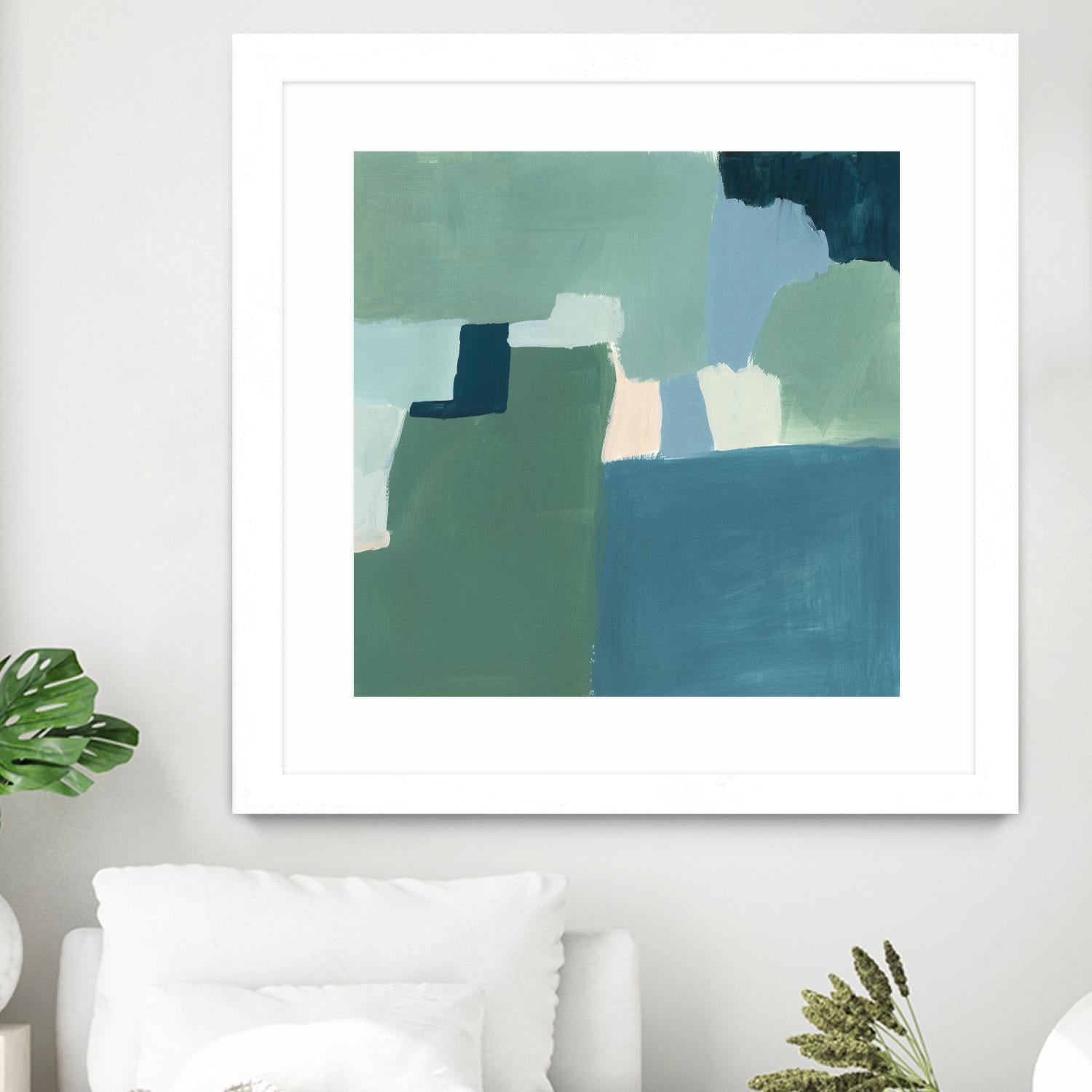 Teal and Sage I by Victoria Barnes on GIANT ART - pink abstract abstract
