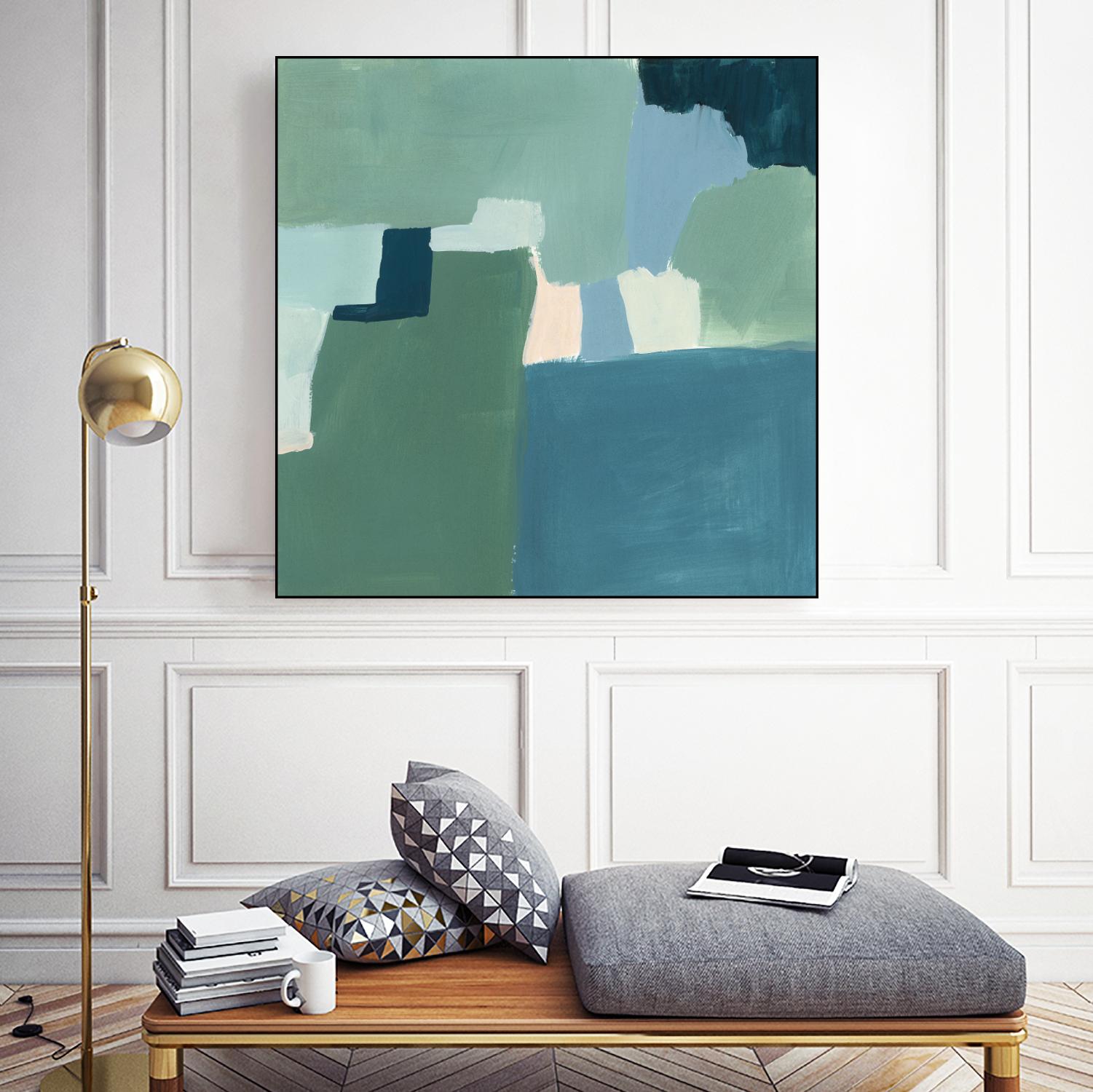 Teal and Sage I by Victoria Barnes on GIANT ART - pink abstract abstract