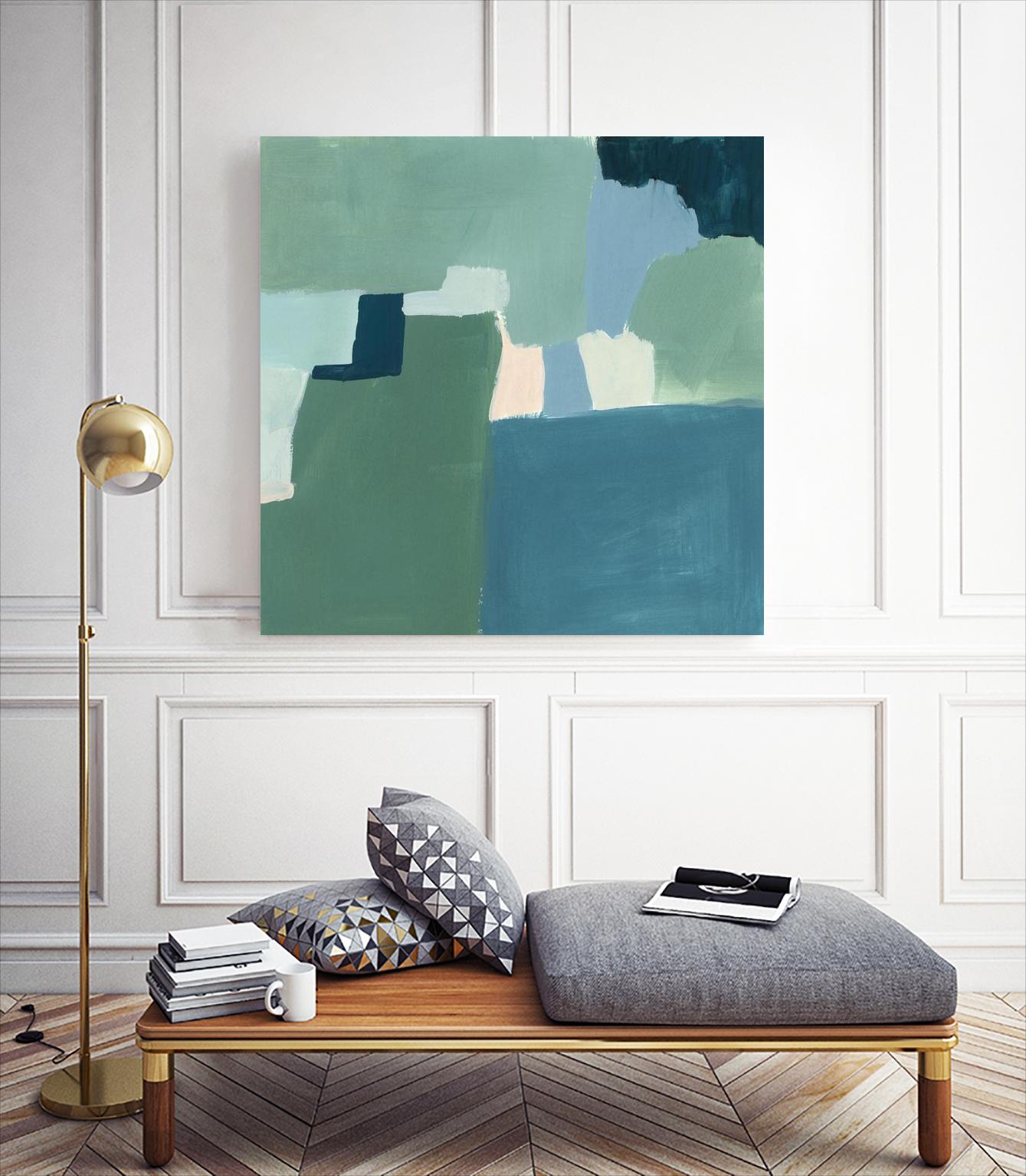 Teal and Sage I by Victoria Barnes on GIANT ART - pink abstract abstract