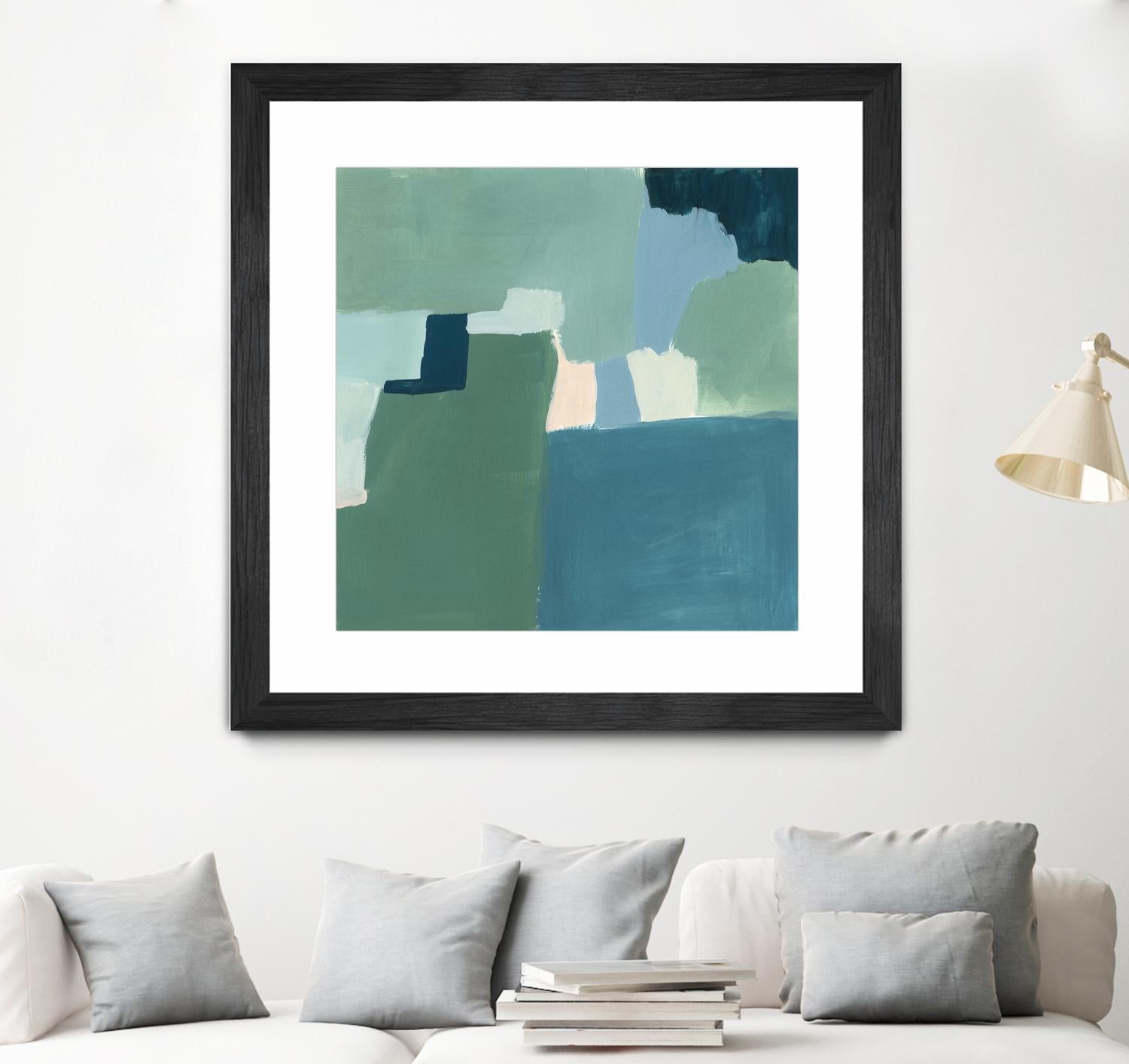 Teal and Sage I by Victoria Barnes on GIANT ART - pink abstract abstract