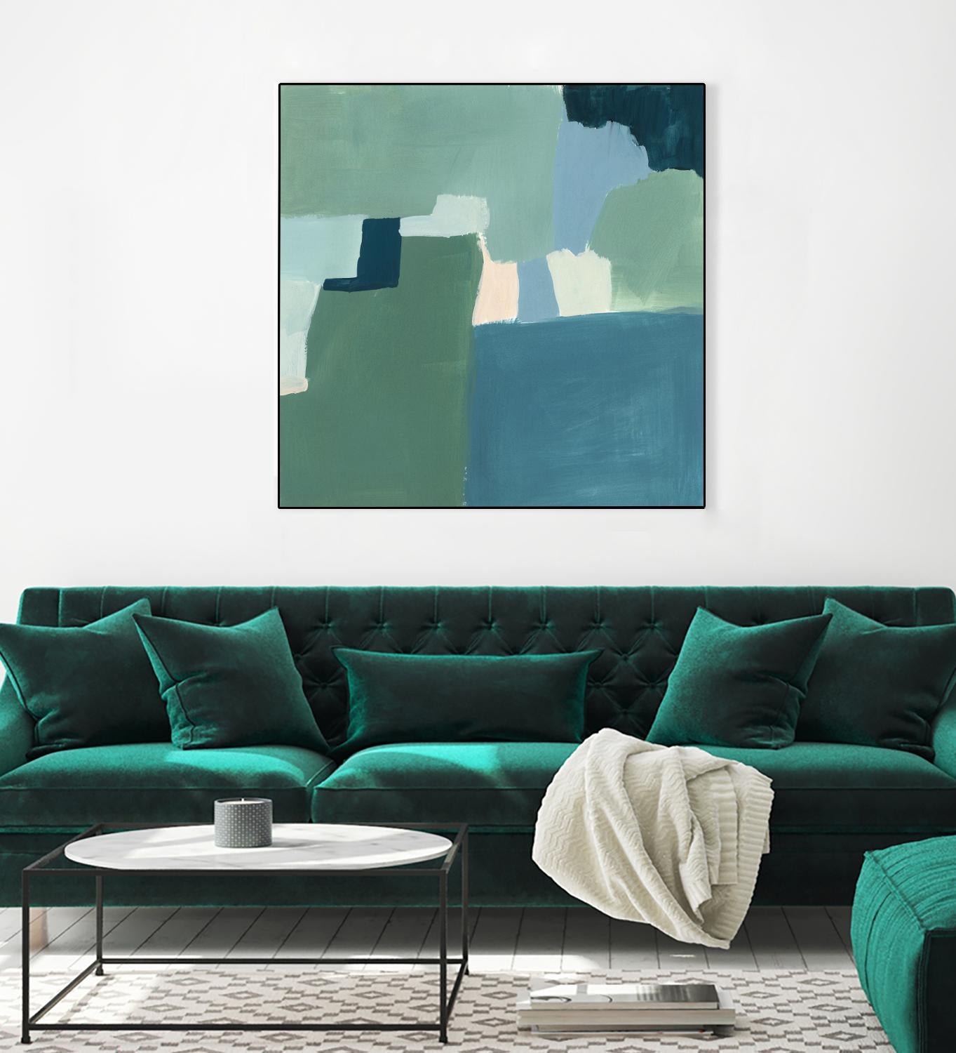 Teal and Sage I by Victoria Barnes on GIANT ART - pink abstract abstract