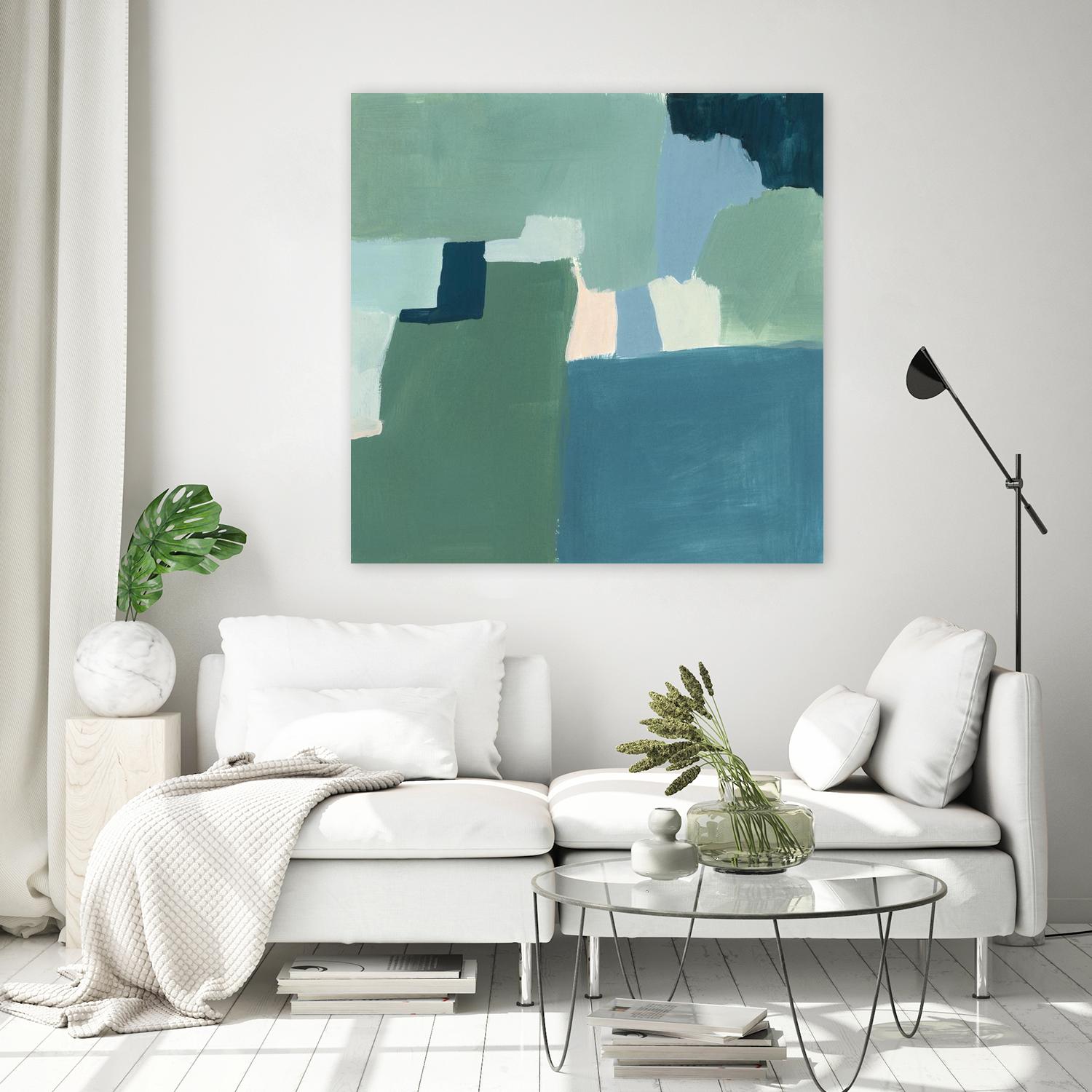 Teal and Sage I by Victoria Barnes on GIANT ART - pink abstract abstract