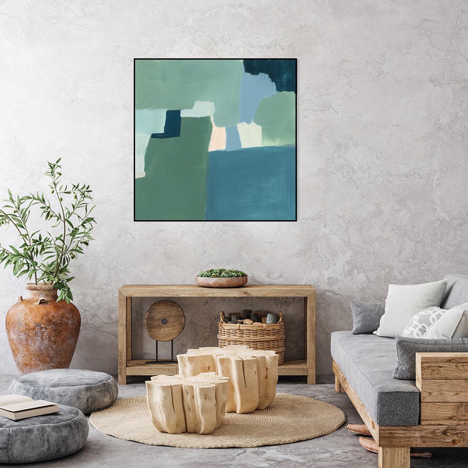 Teal and Sage I by Victoria Barnes on GIANT ART - pink abstract abstract