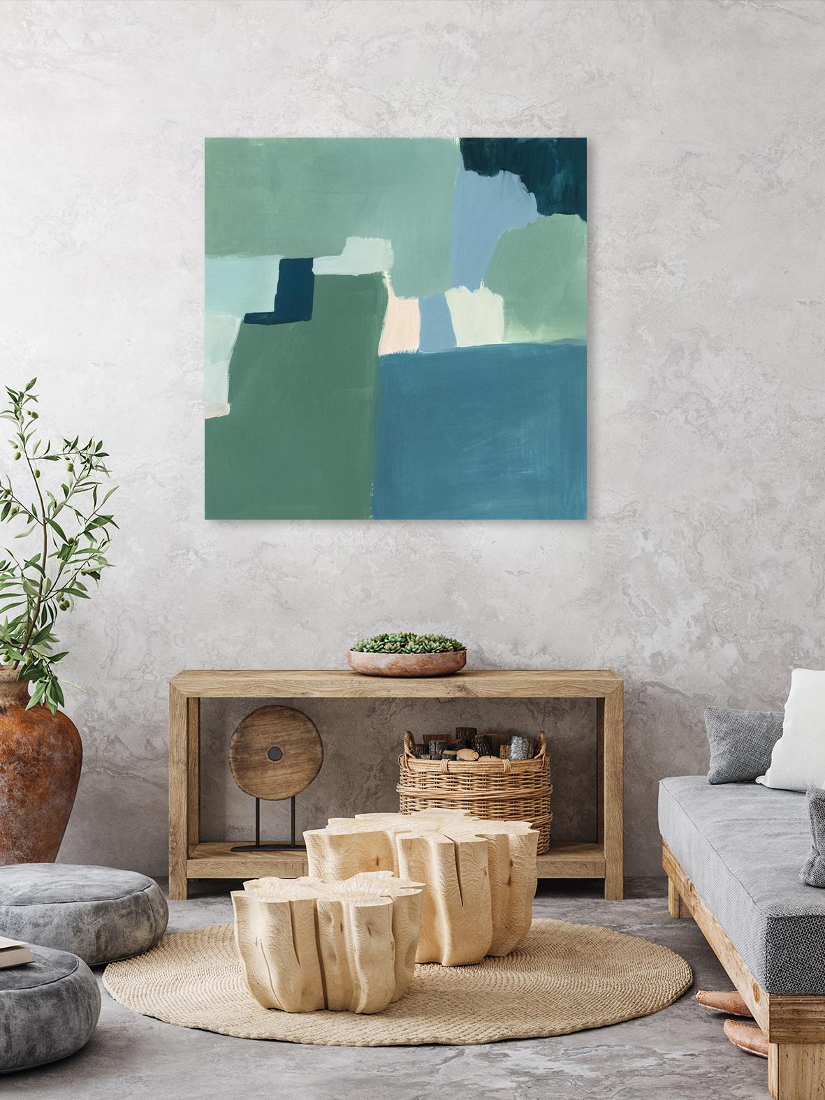 Teal and Sage I by Victoria Barnes on GIANT ART - pink abstract abstract