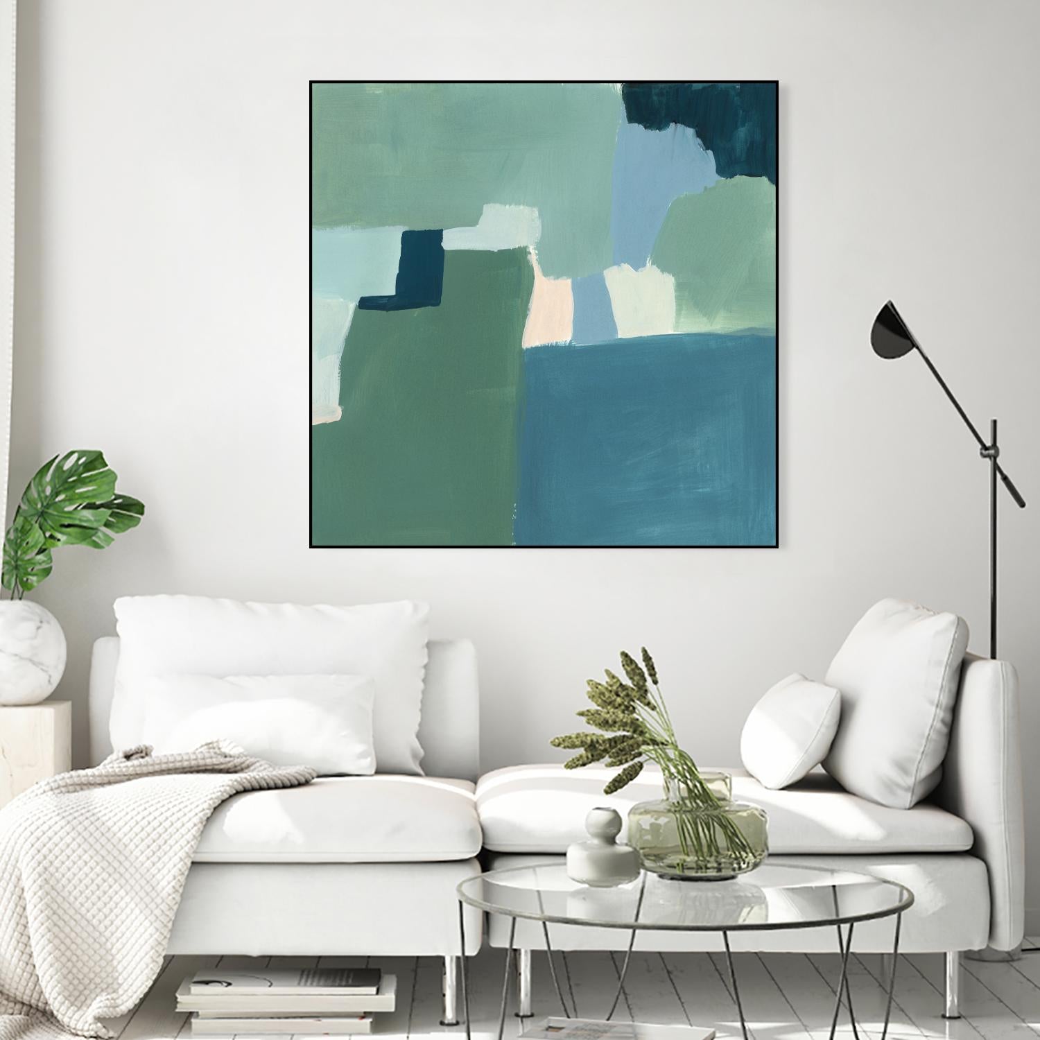 Teal and Sage I by Victoria Barnes on GIANT ART - pink abstract abstract
