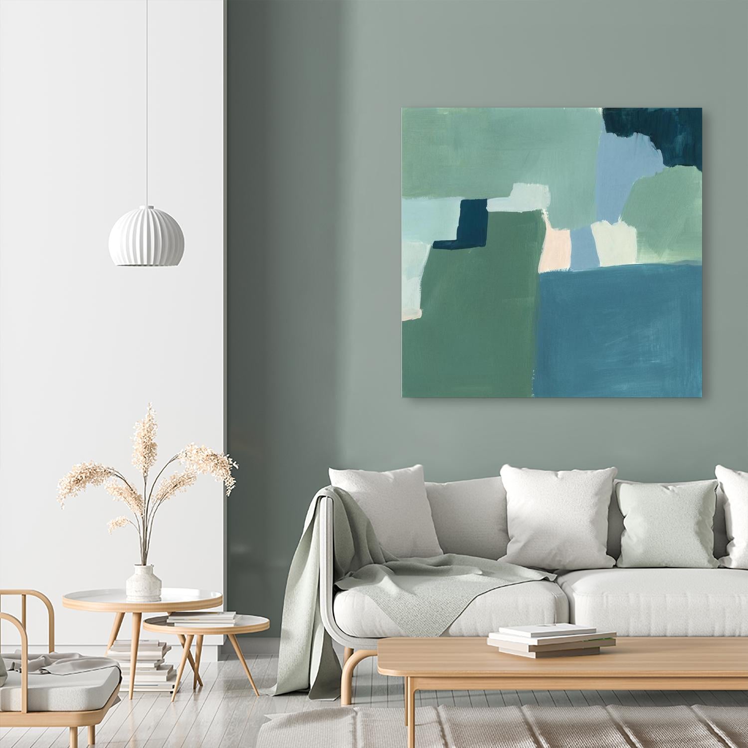 Teal and Sage I by Victoria Barnes on GIANT ART - pink abstract abstract