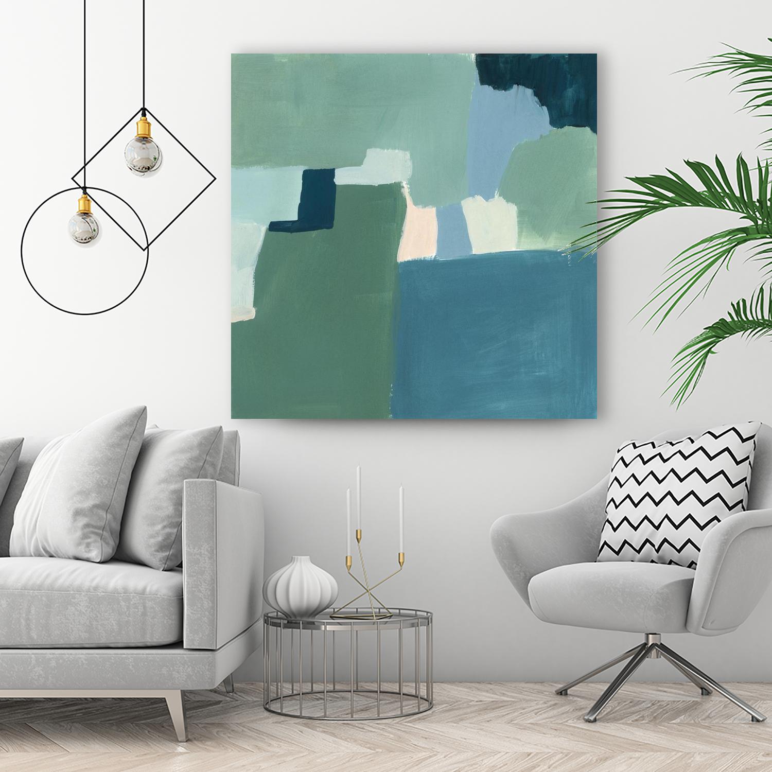 Teal and Sage I by Victoria Barnes on GIANT ART - pink abstract abstract