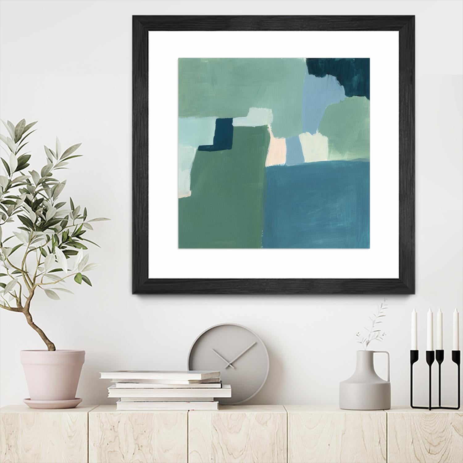 Teal and Sage I by Victoria Barnes on GIANT ART - pink abstract abstract