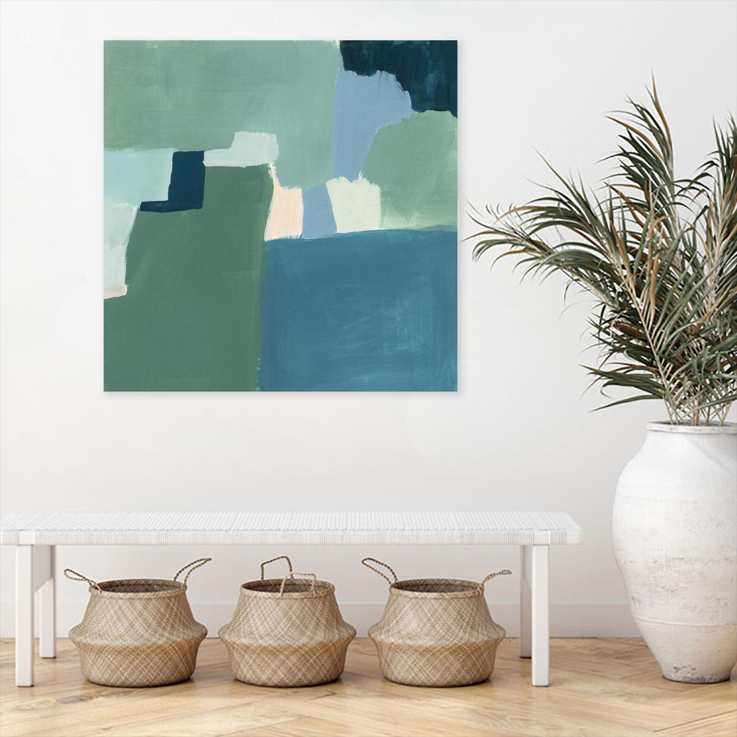 Teal and Sage I by Victoria Barnes on GIANT ART - pink abstract abstract