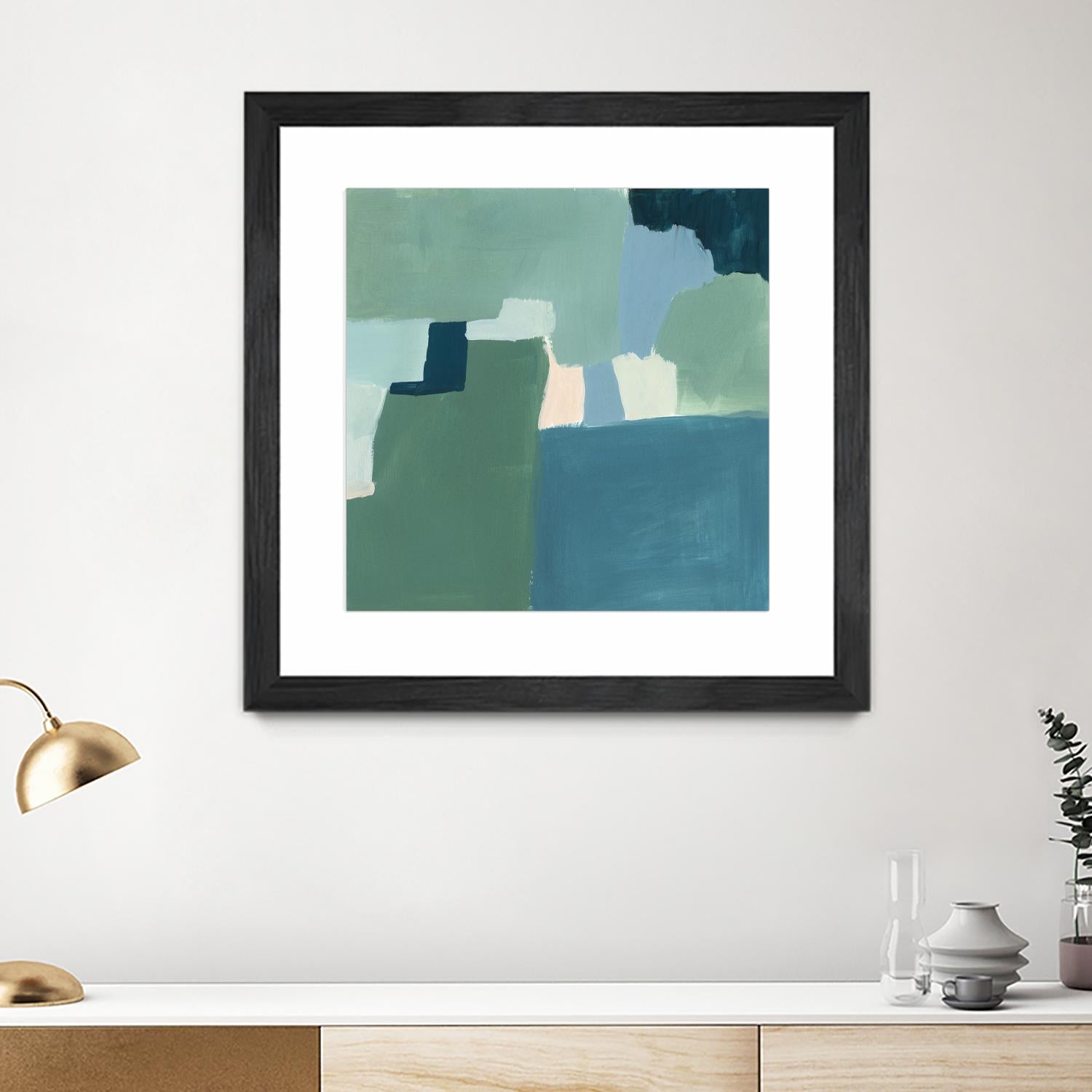Teal and Sage I by Victoria Barnes on GIANT ART - pink abstract abstract