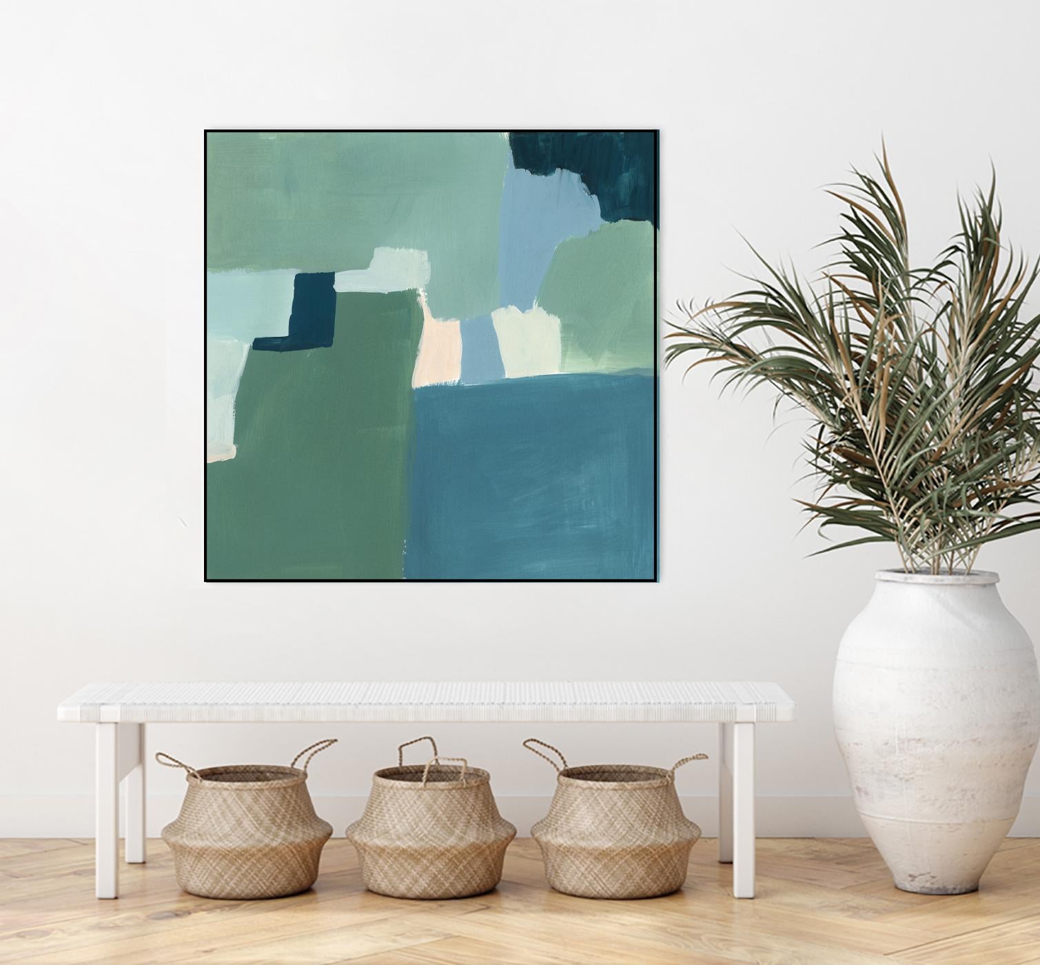 Teal and Sage I by Victoria Barnes on GIANT ART - pink abstract abstract