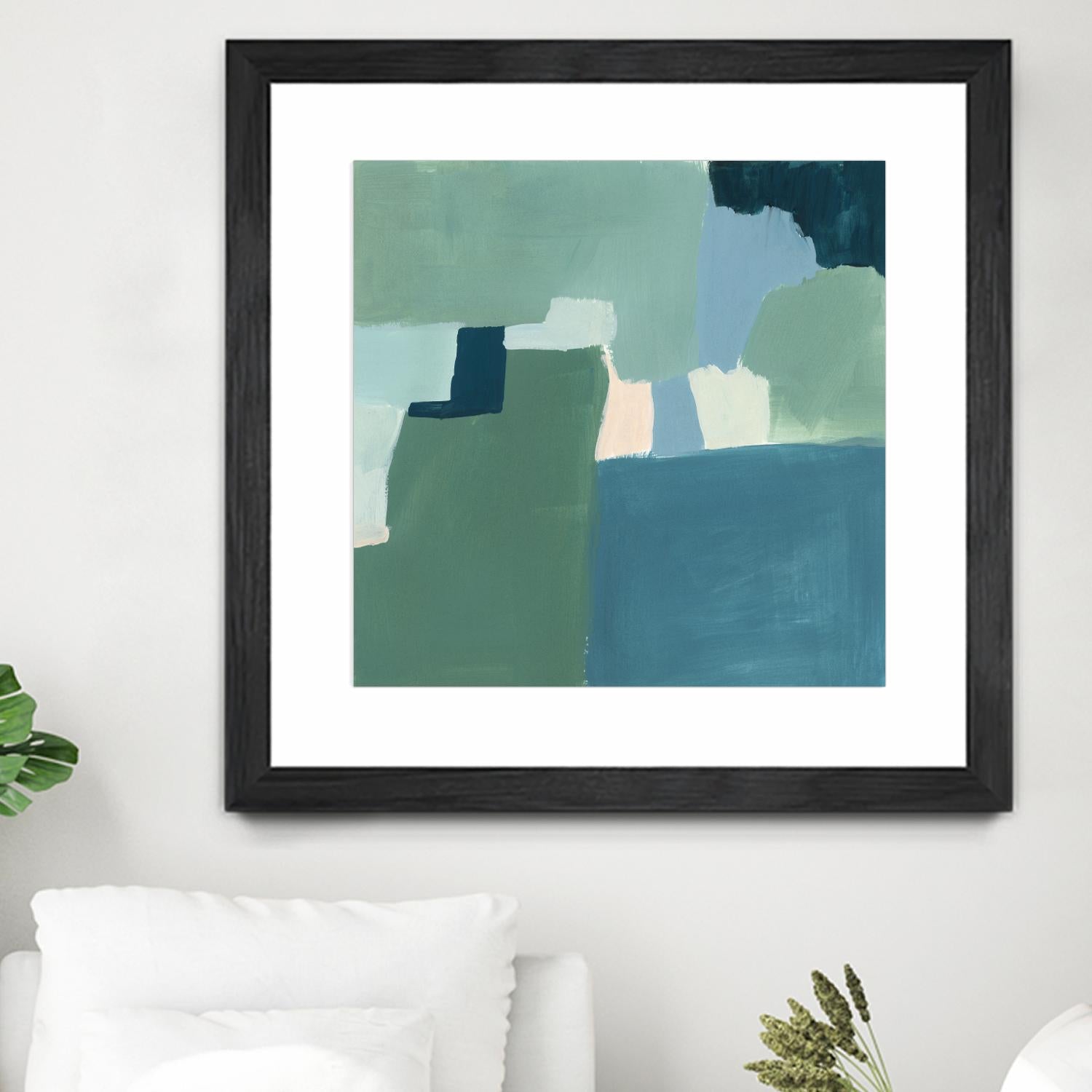 Teal and Sage I by Victoria Barnes on GIANT ART - pink abstract abstract