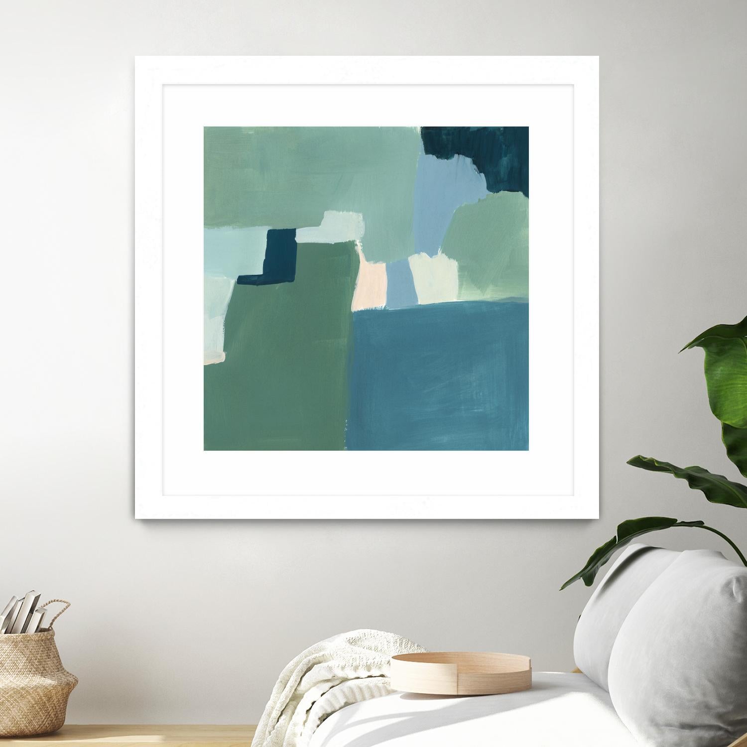 Teal and Sage I by Victoria Barnes on GIANT ART - pink abstract abstract
