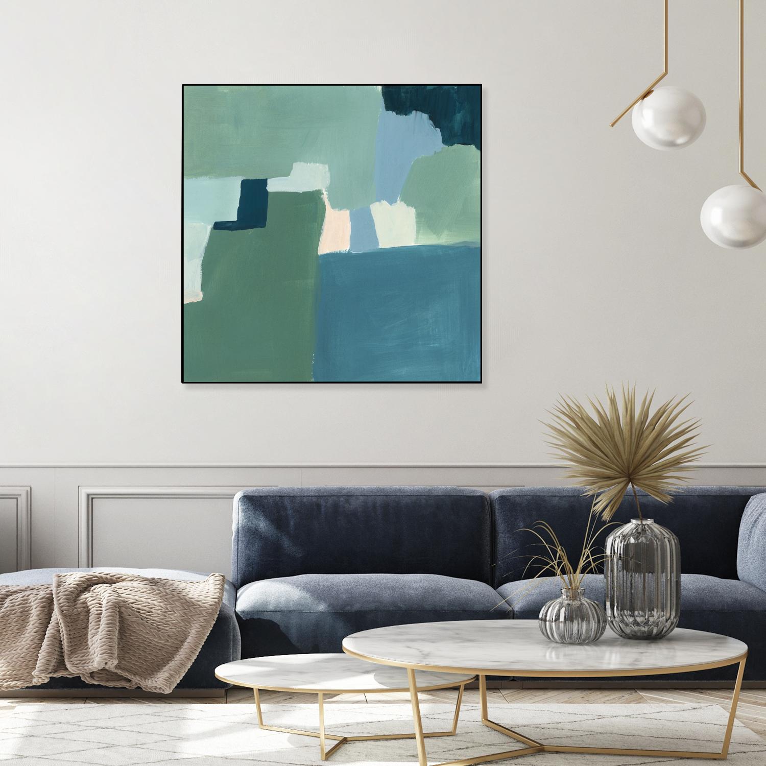 Teal and Sage I by Victoria Barnes on GIANT ART - pink abstract abstract