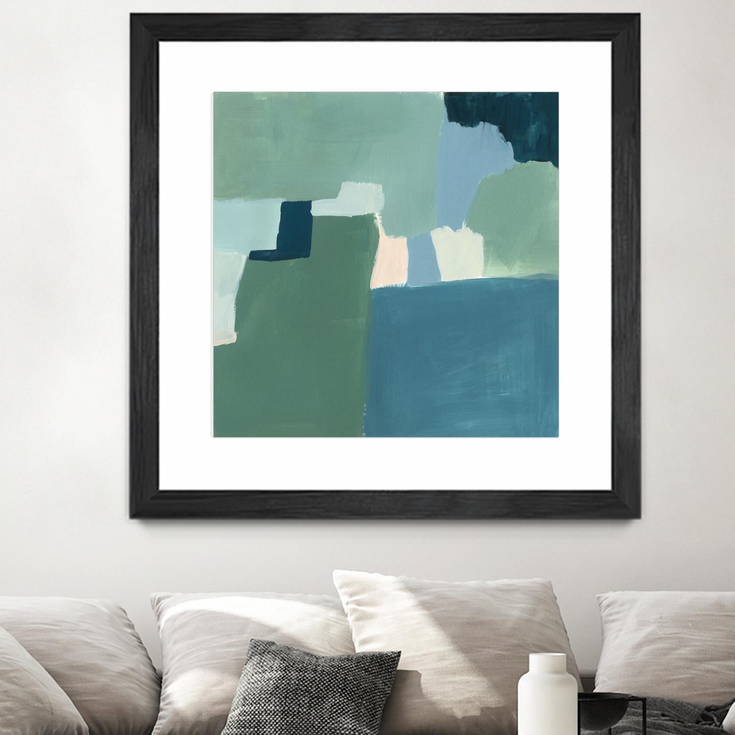 Teal and Sage I by Victoria Barnes on GIANT ART - pink abstract abstract