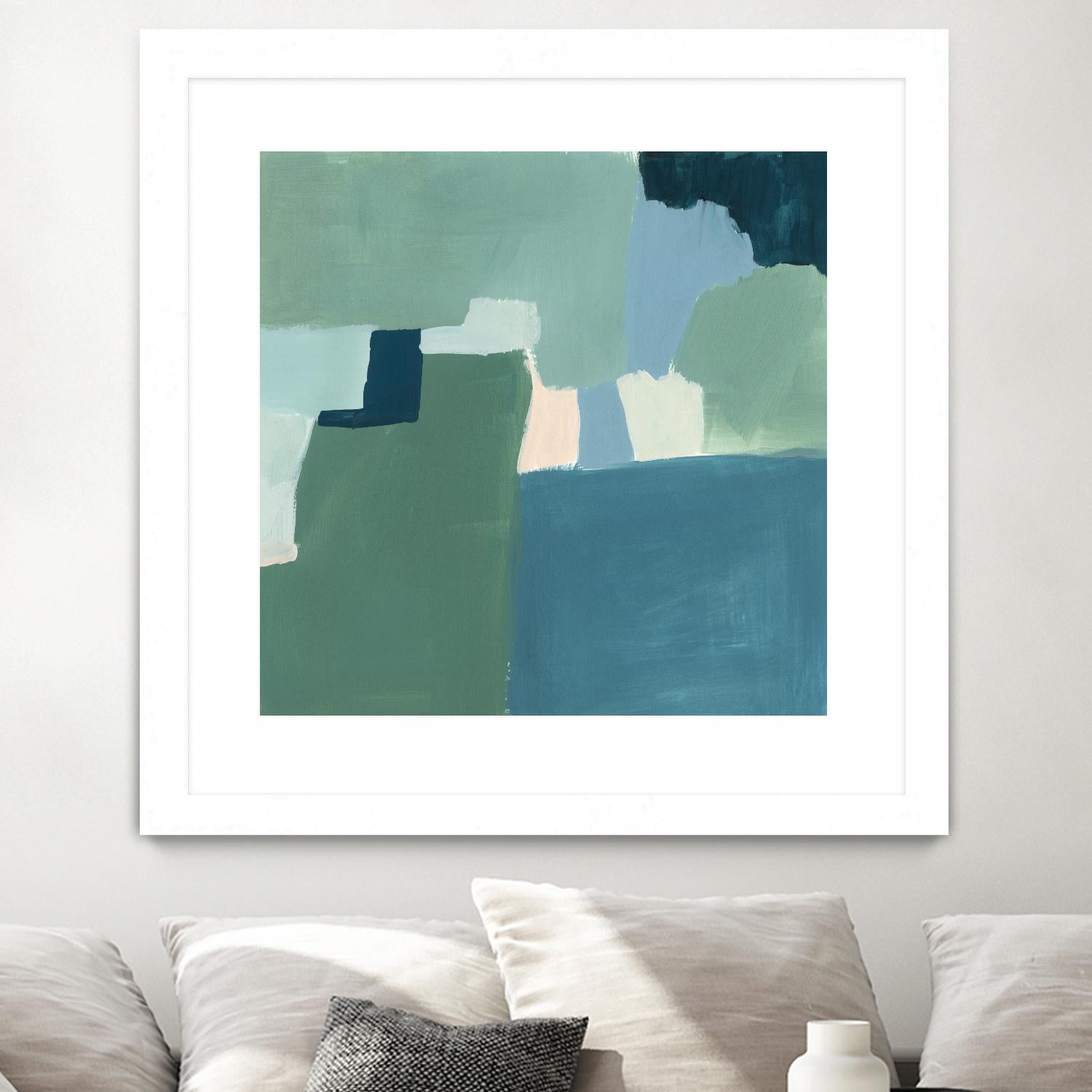 Teal and Sage I by Victoria Barnes on GIANT ART - pink abstract abstract