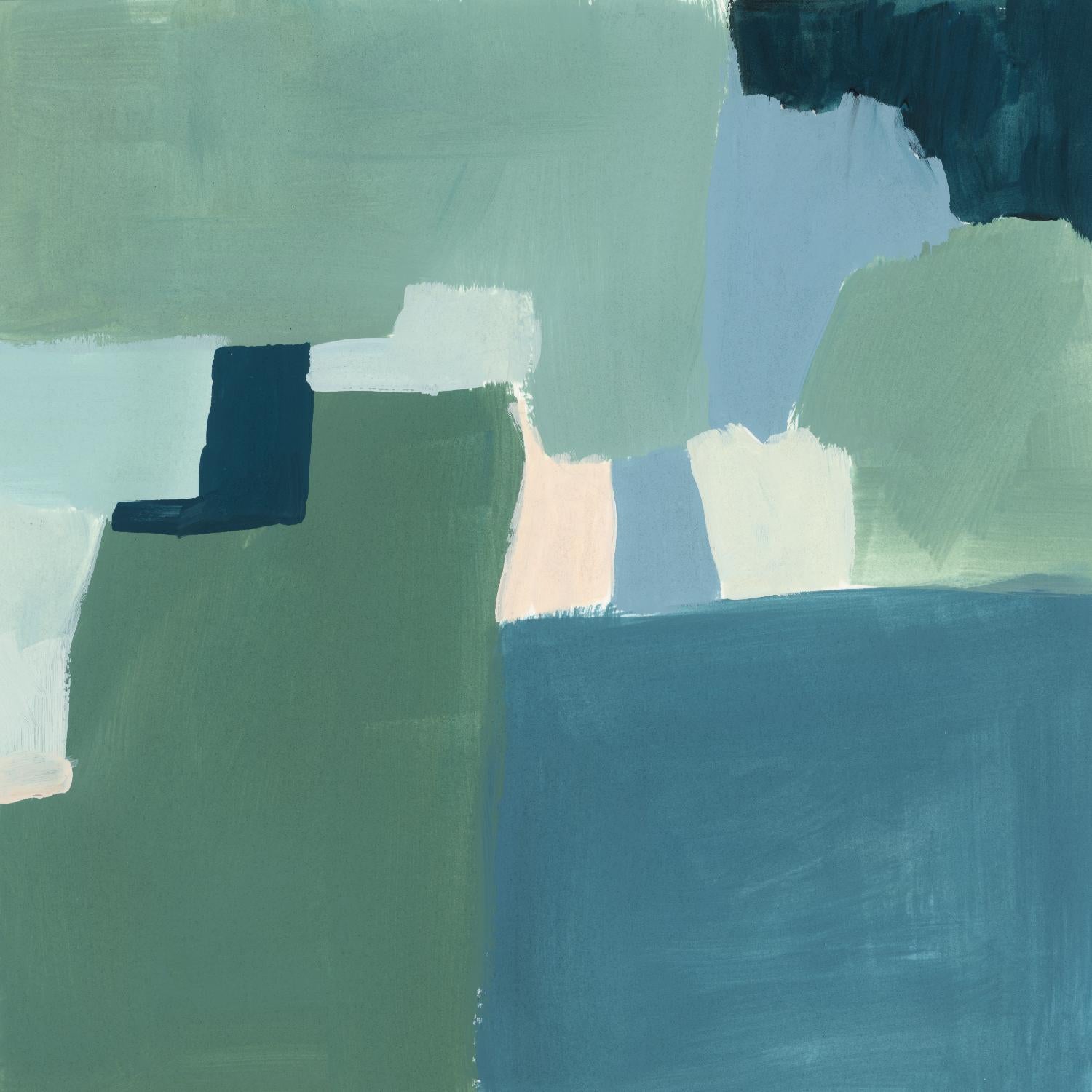 Teal and Sage I by Victoria Barnes on GIANT ART - pink abstract abstract