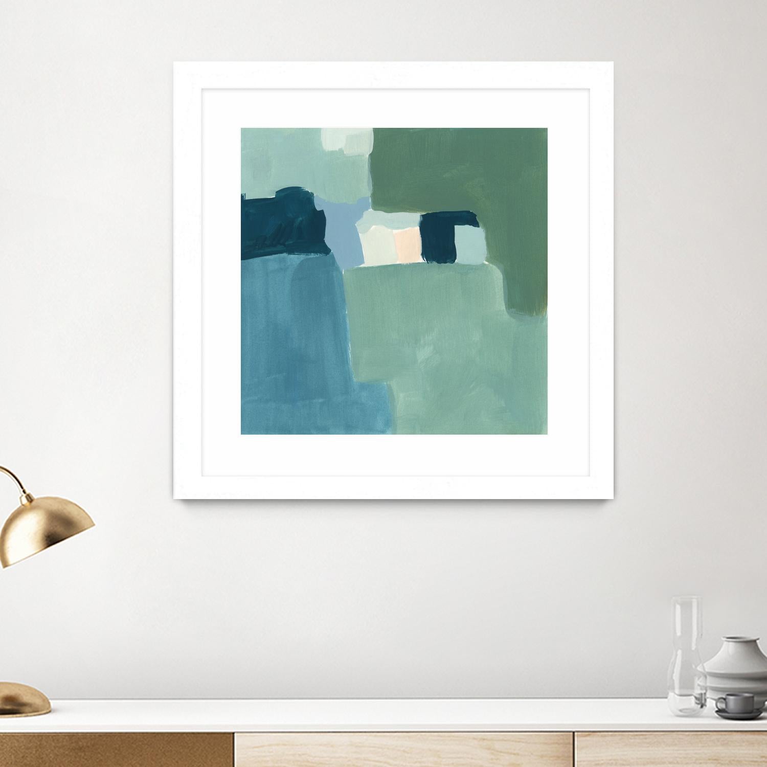Teal and Sage II by Victoria Barnes on GIANT ART - pink abstract abstract