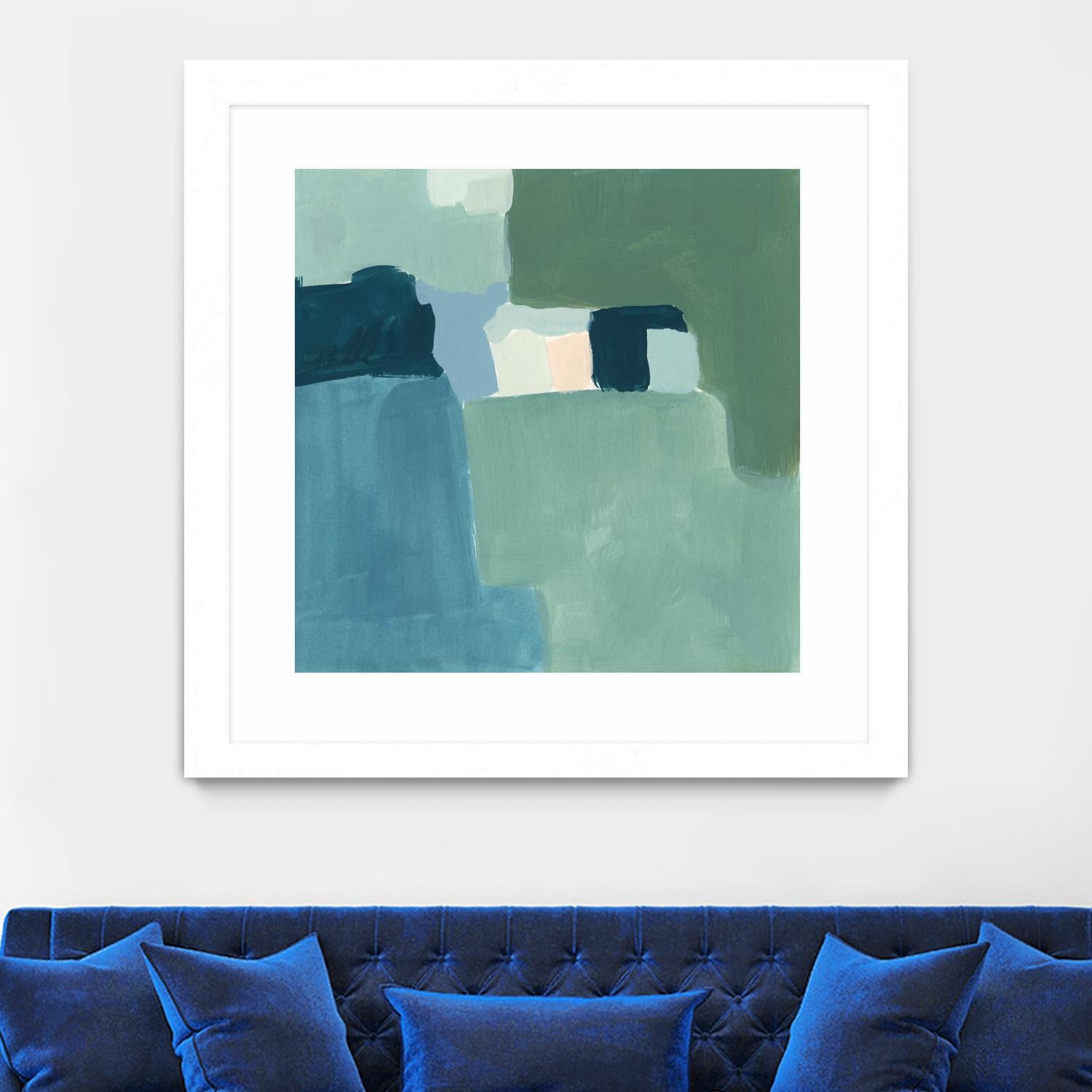 Teal and Sage II by Victoria Barnes on GIANT ART - pink abstract abstract