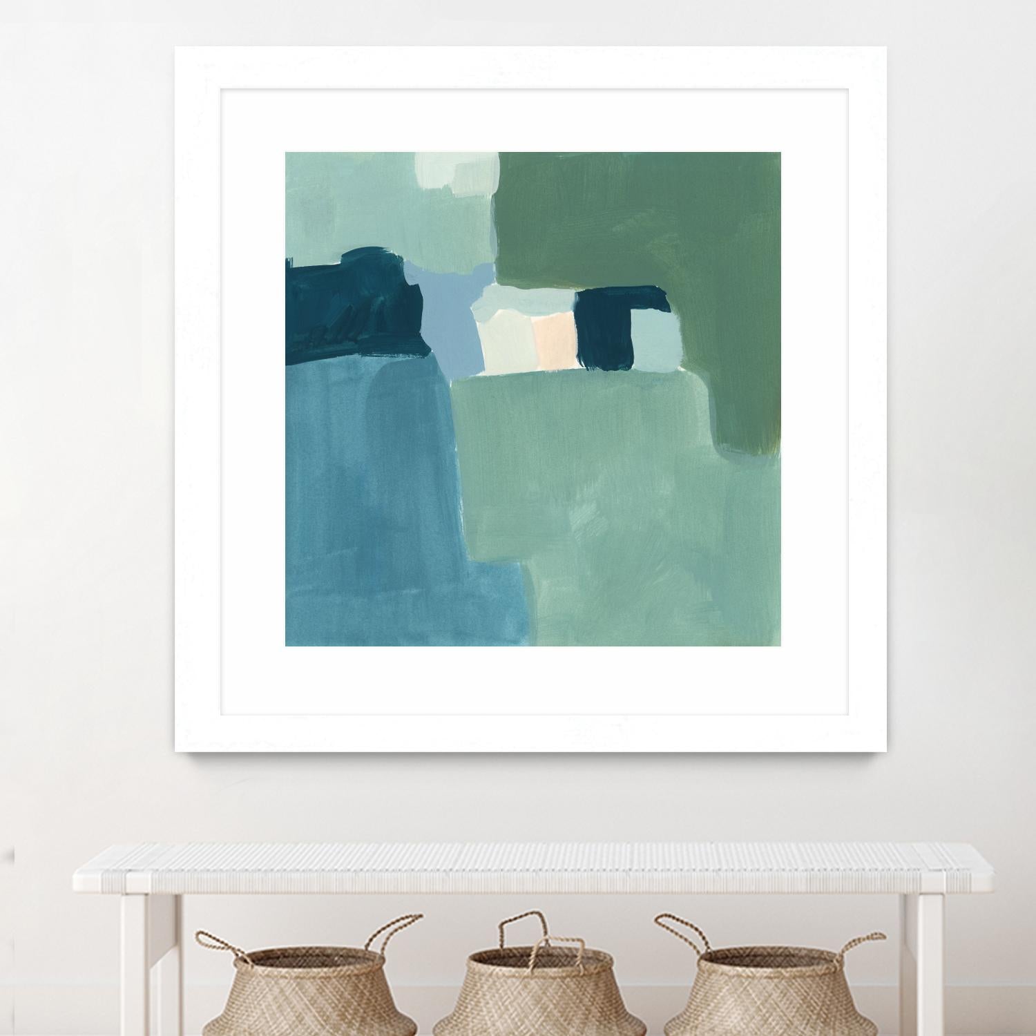 Teal and Sage II by Victoria Barnes on GIANT ART - pink abstract abstract