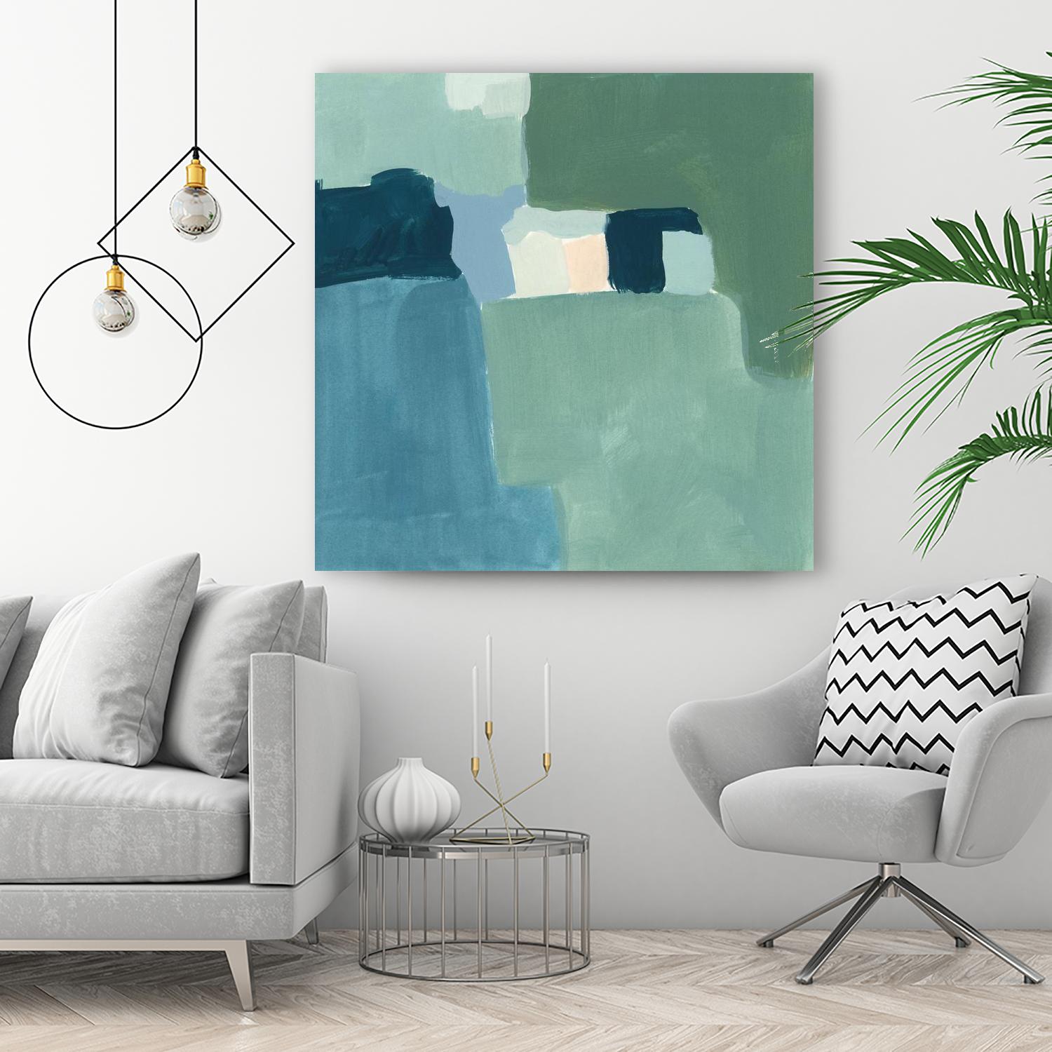 Teal and Sage II by Victoria Barnes on GIANT ART - pink abstract abstract