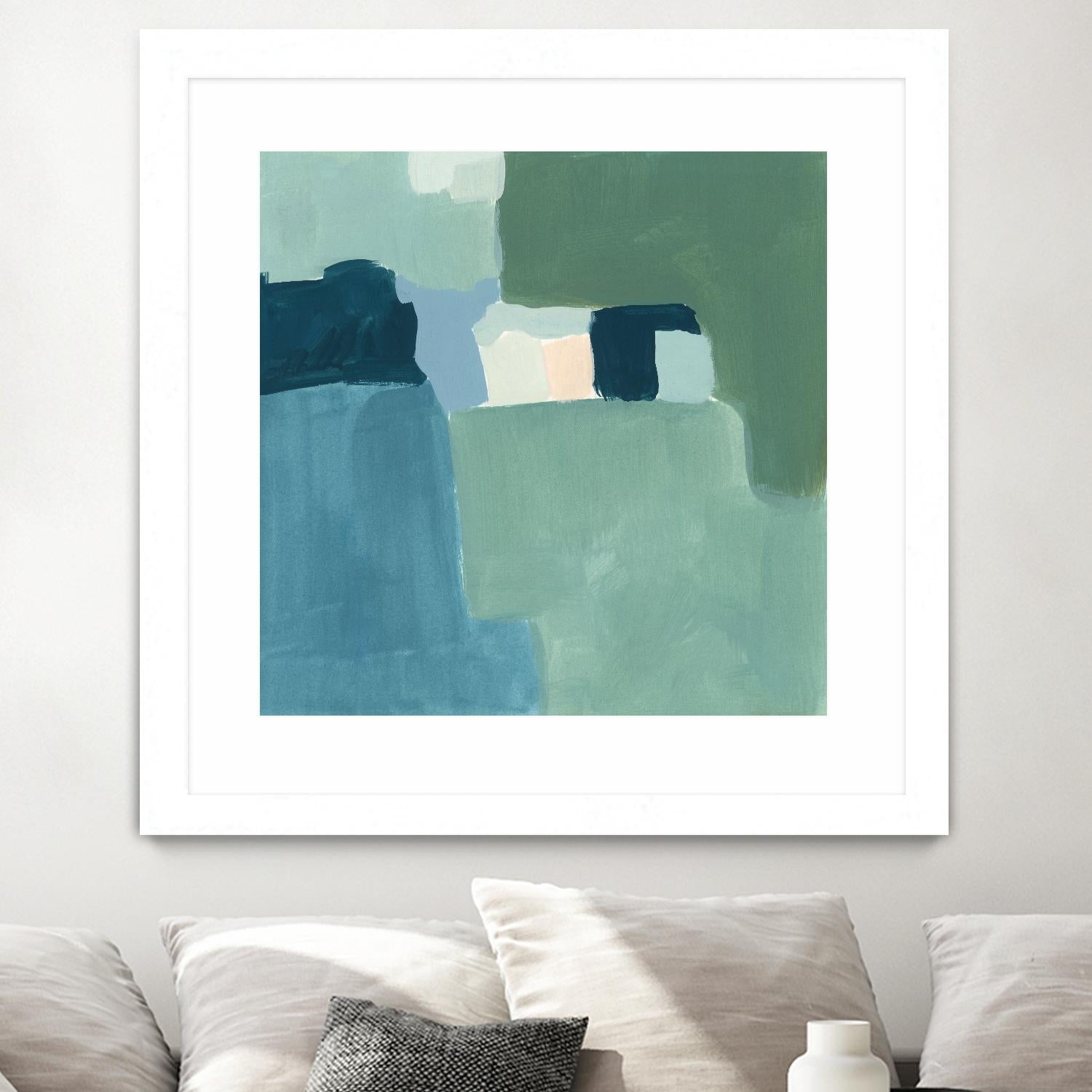 Teal and Sage II by Victoria Barnes on GIANT ART - pink abstract abstract