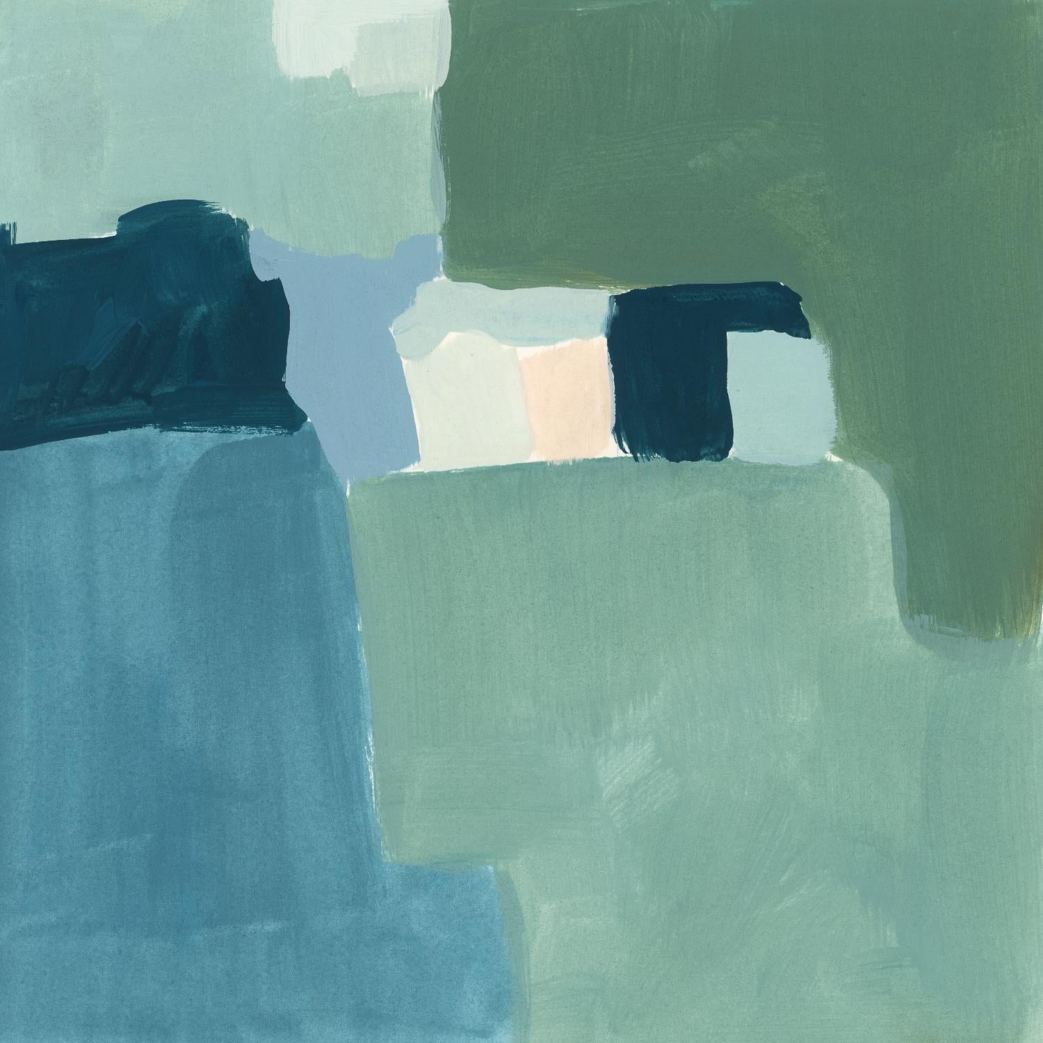 Teal and Sage II by Victoria Barnes on GIANT ART - pink abstract abstract