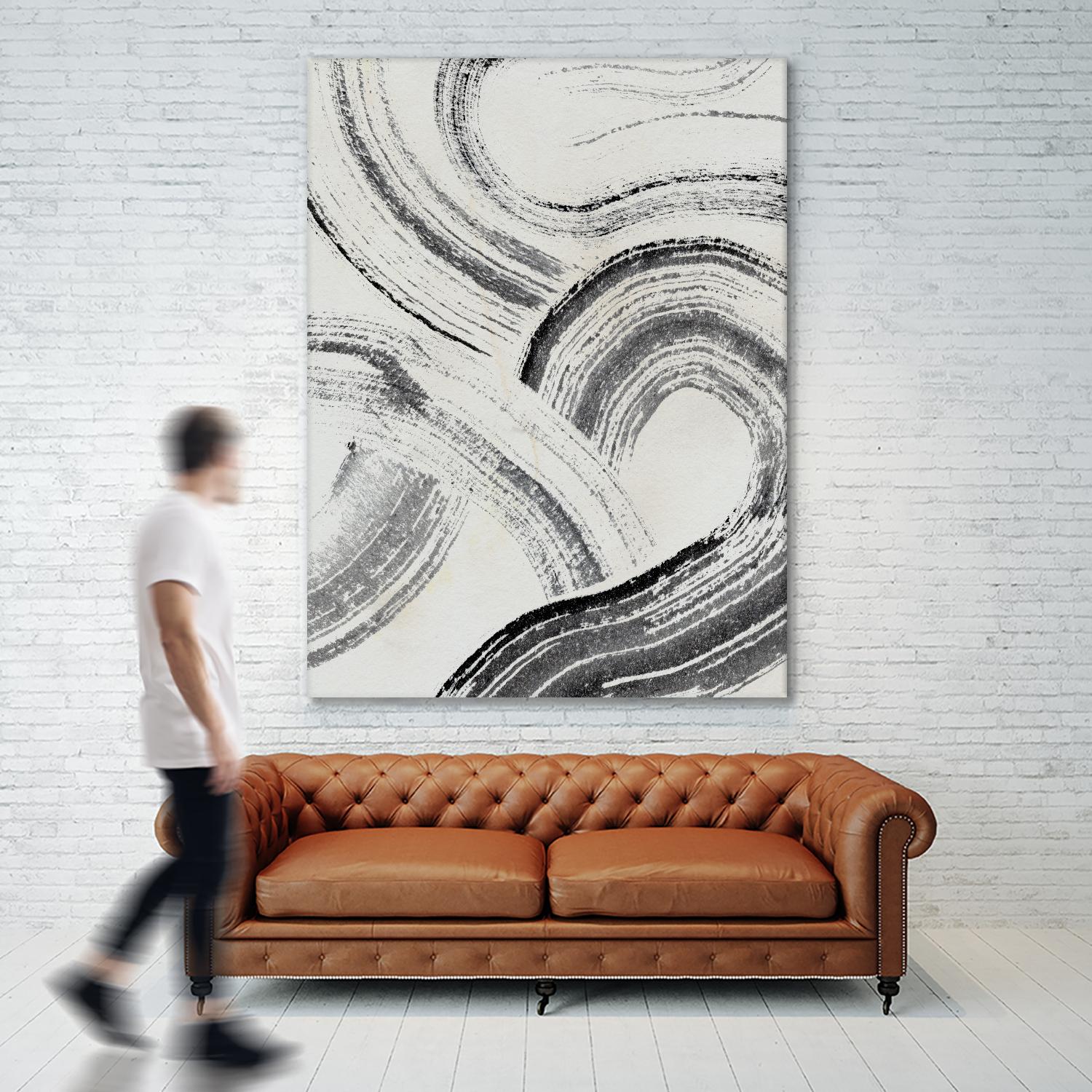 Zen Flow I by Jennifer Parker on GIANT ART - beige abstract abstract
