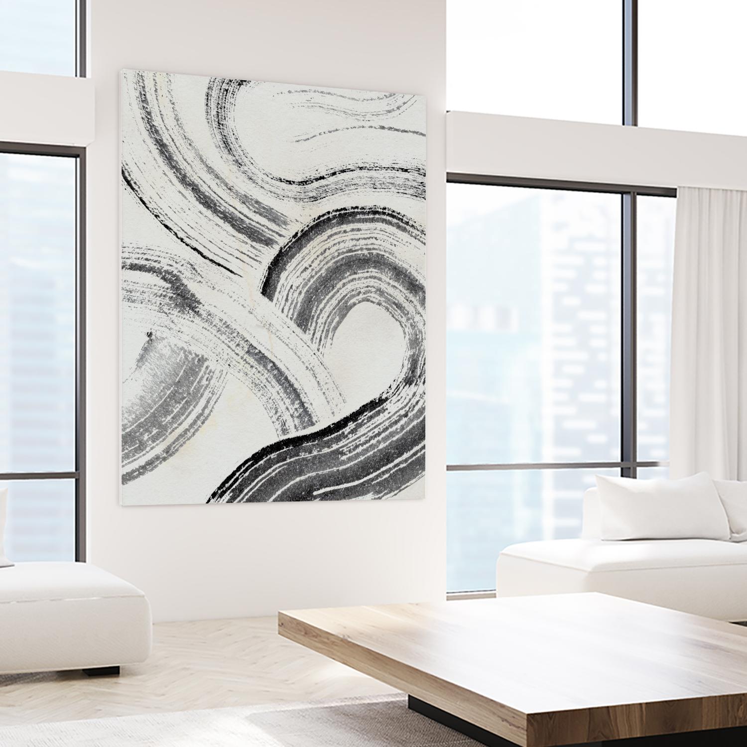 Zen Flow I by Jennifer Parker on GIANT ART - beige abstract abstract