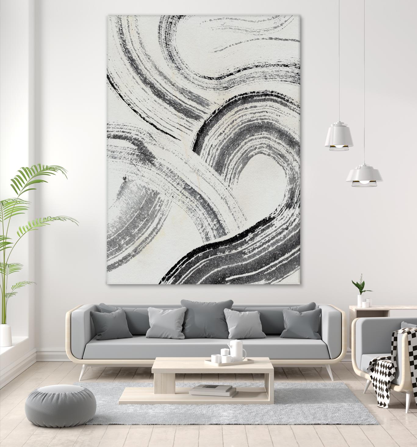 Zen Flow I by Jennifer Parker on GIANT ART - beige abstract abstract