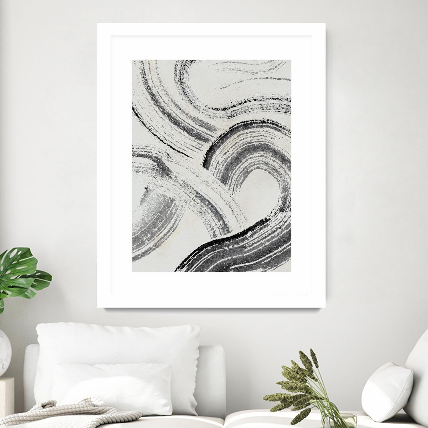 Zen Flow I by Jennifer Parker on GIANT ART - beige abstract abstract