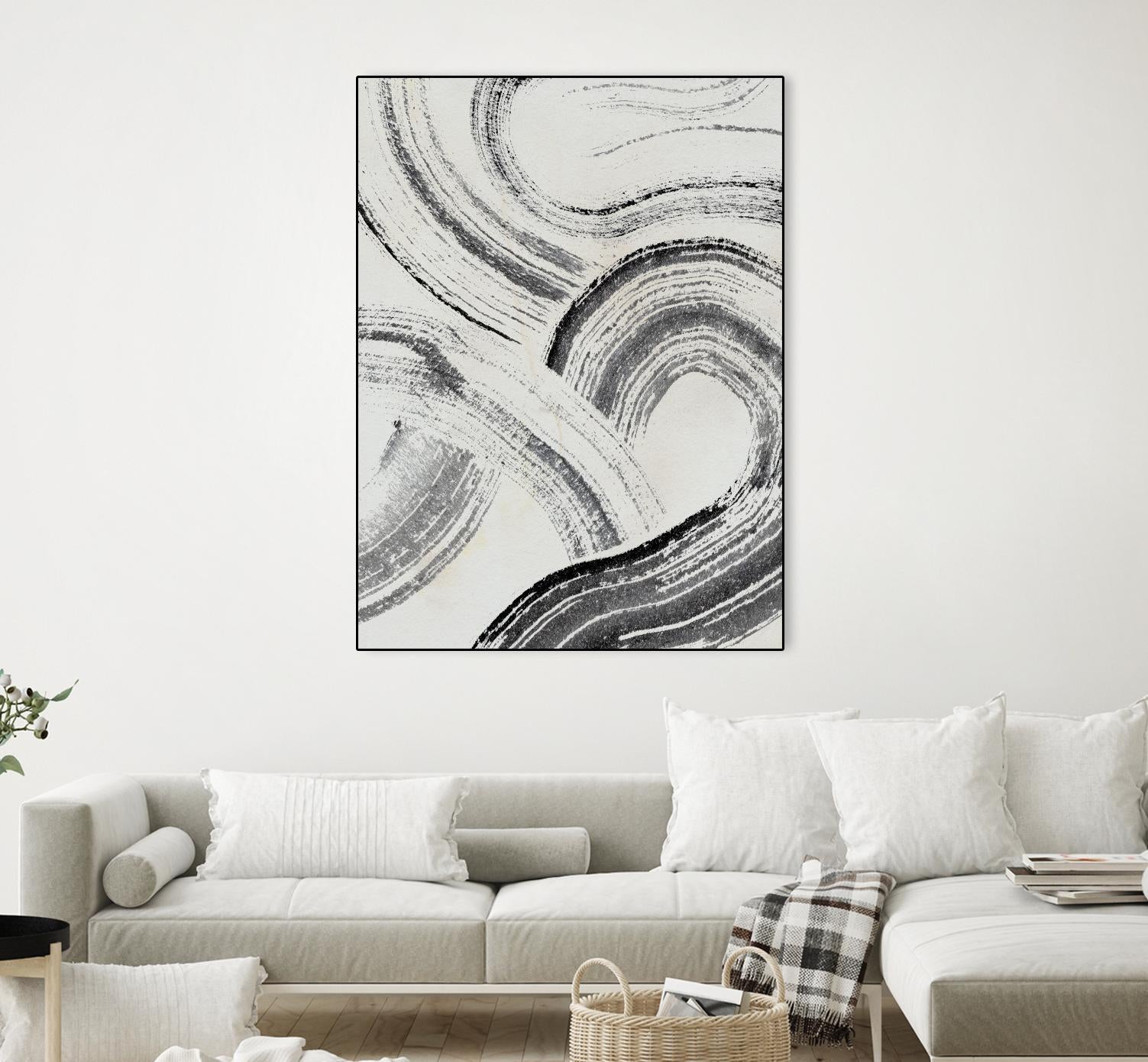 Zen Flow I by Jennifer Parker on GIANT ART - beige abstract abstract